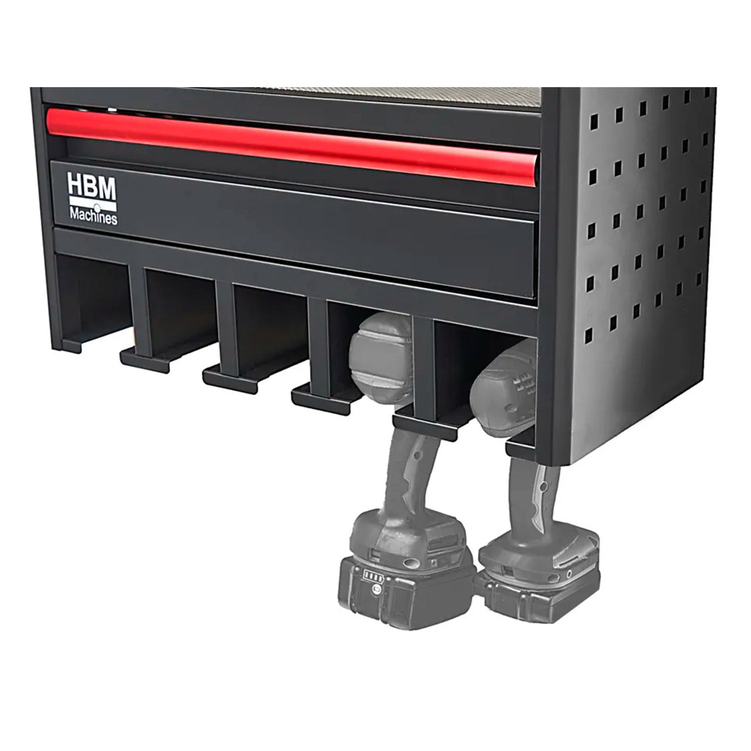 FALI SZERSZÁMTÁROLÓ SZEKRÉNY ELEKTROMOS ÉS PNEUMATIKUS SZERSZÁMOKHOZ, 1 FIÓKKAL, 220V ALJZATTAL