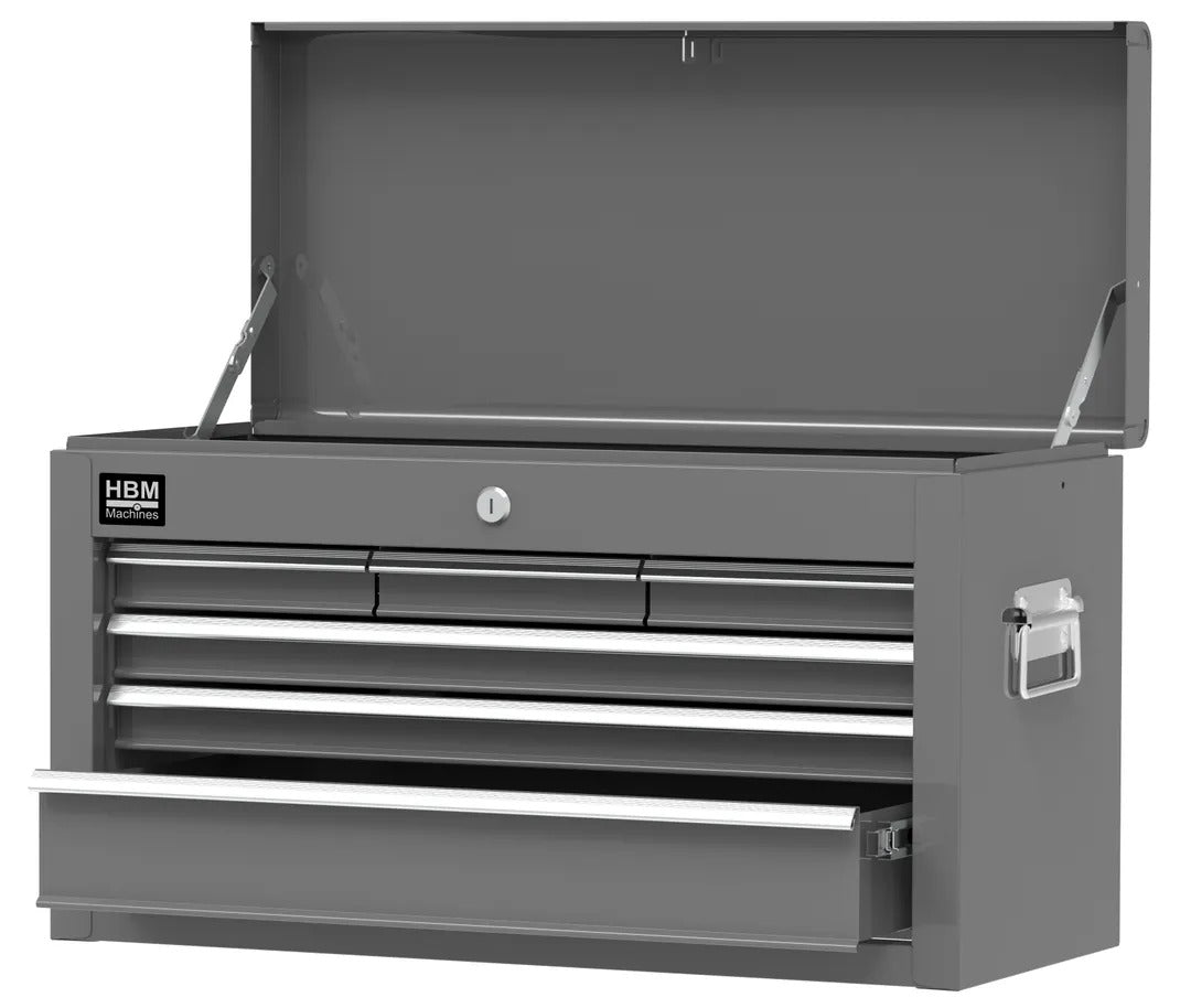 ÜRES FÉM SZERSZÁMOS KOCSI - SZERSZÁMOS SZEKRÉNY 2 DB 8 FIÓK SZÜRKE HBM MACHINES PREMIUM, HOLLANDIA