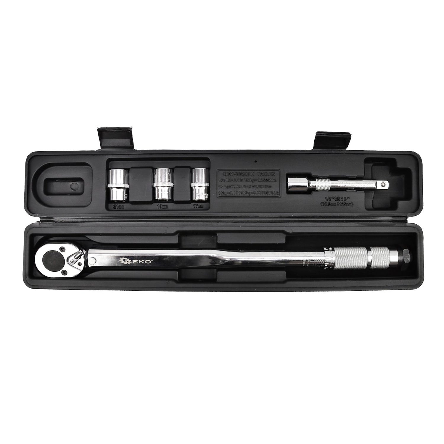 NYOMATÉKKULCS KÉSZLET 1/2" 28-210 NM DUGÓKULCCSAL ÉS HOSSZABBÍTÓVAL