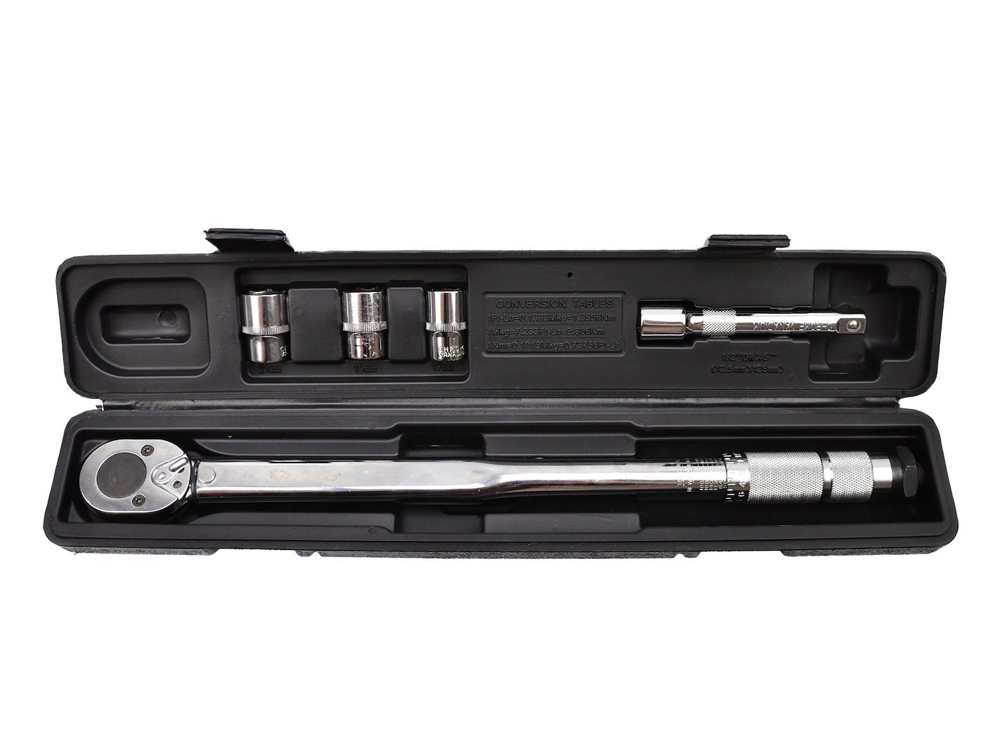 NYOMATÉKKULCS KÉSZLET 1/2" 28-210 NM DUGÓKULCCSAL ÉS HOSSZABBÍTÓVAL