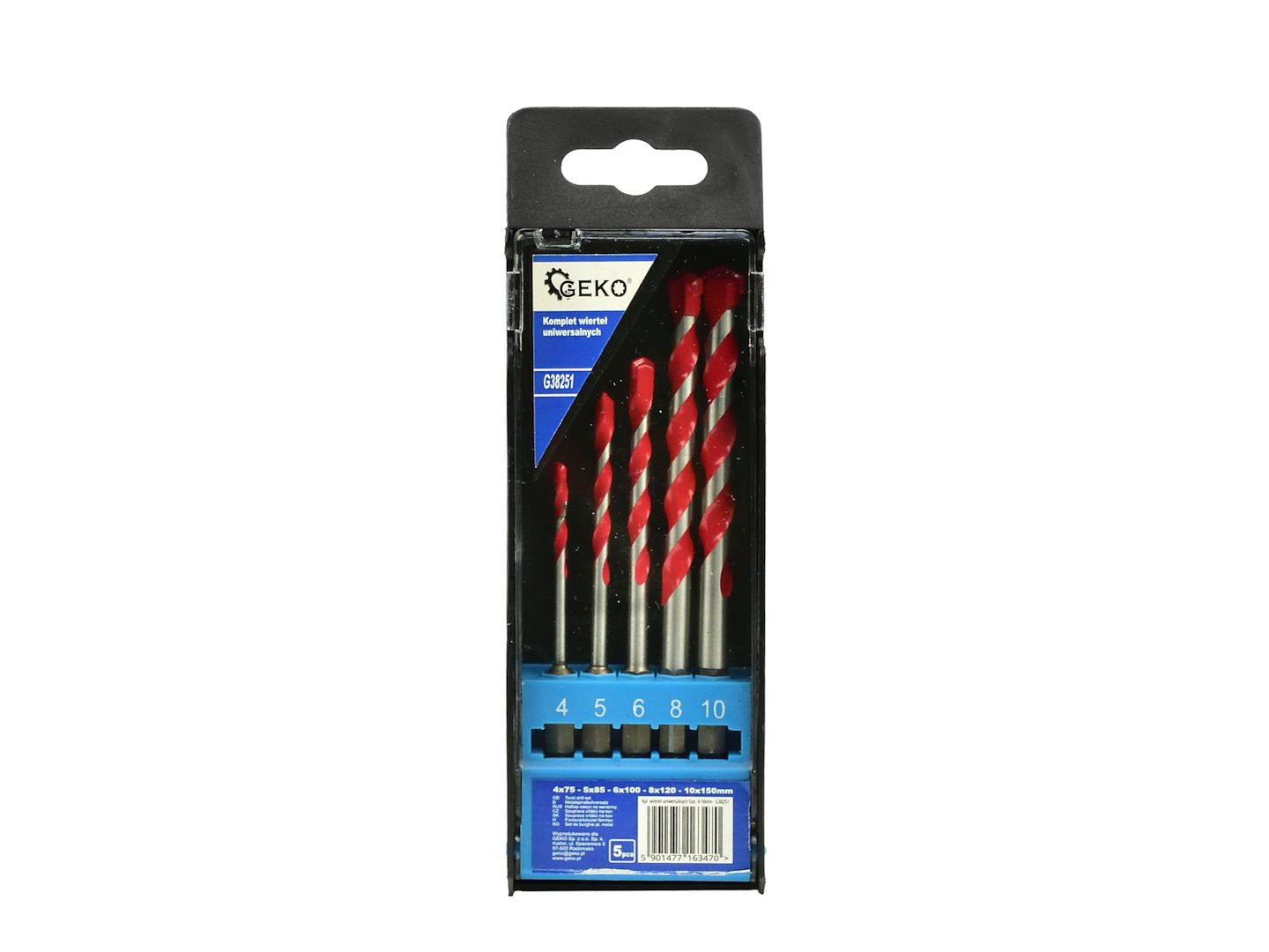 UNIVERZÁLIS FÚRÓSZÁR KÉSZLET HEX 4–10 MM 5 DB GEKO