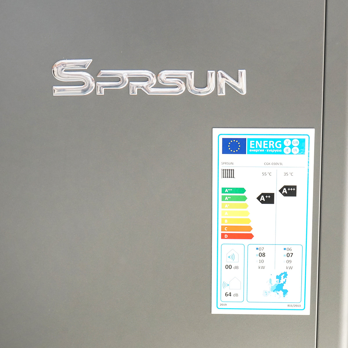 Monoblokkos levegő-víz hőszivattyú, 12 kW, 380V, telepítési készlettel, SPRSUN