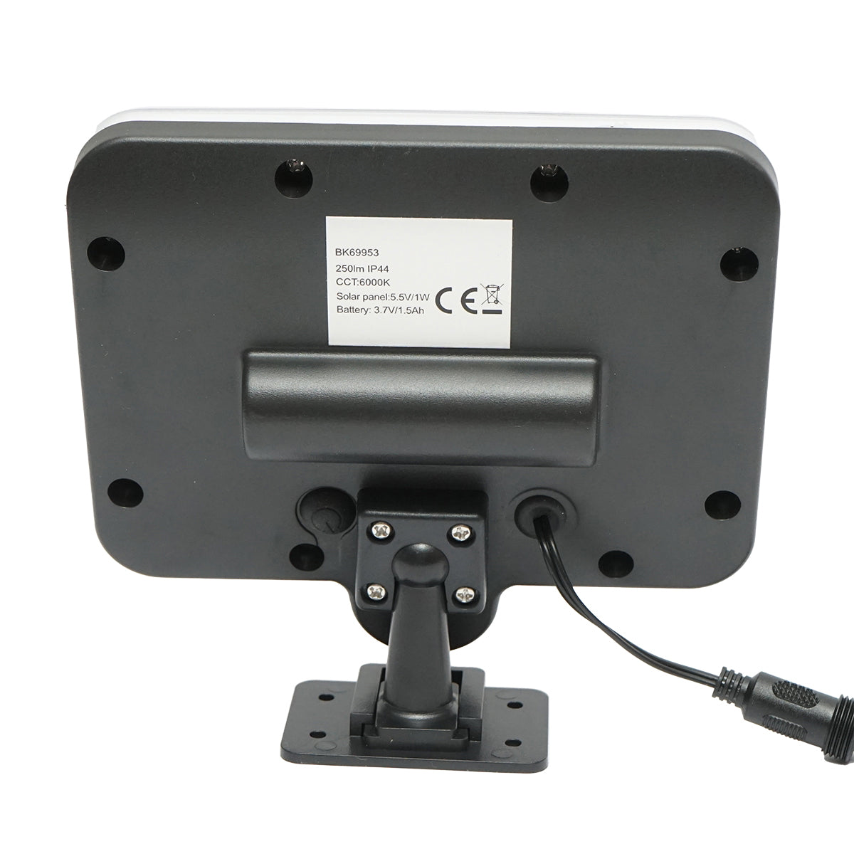 Napelemes LED lámpa 250 lm, 1W / 5.5V napelemmel, 3.7V / 1.5 Ah akkumulátorral, távirányítóval, 5 m kábellel és mozgásérzékelővel, IP44, Breckner Germany