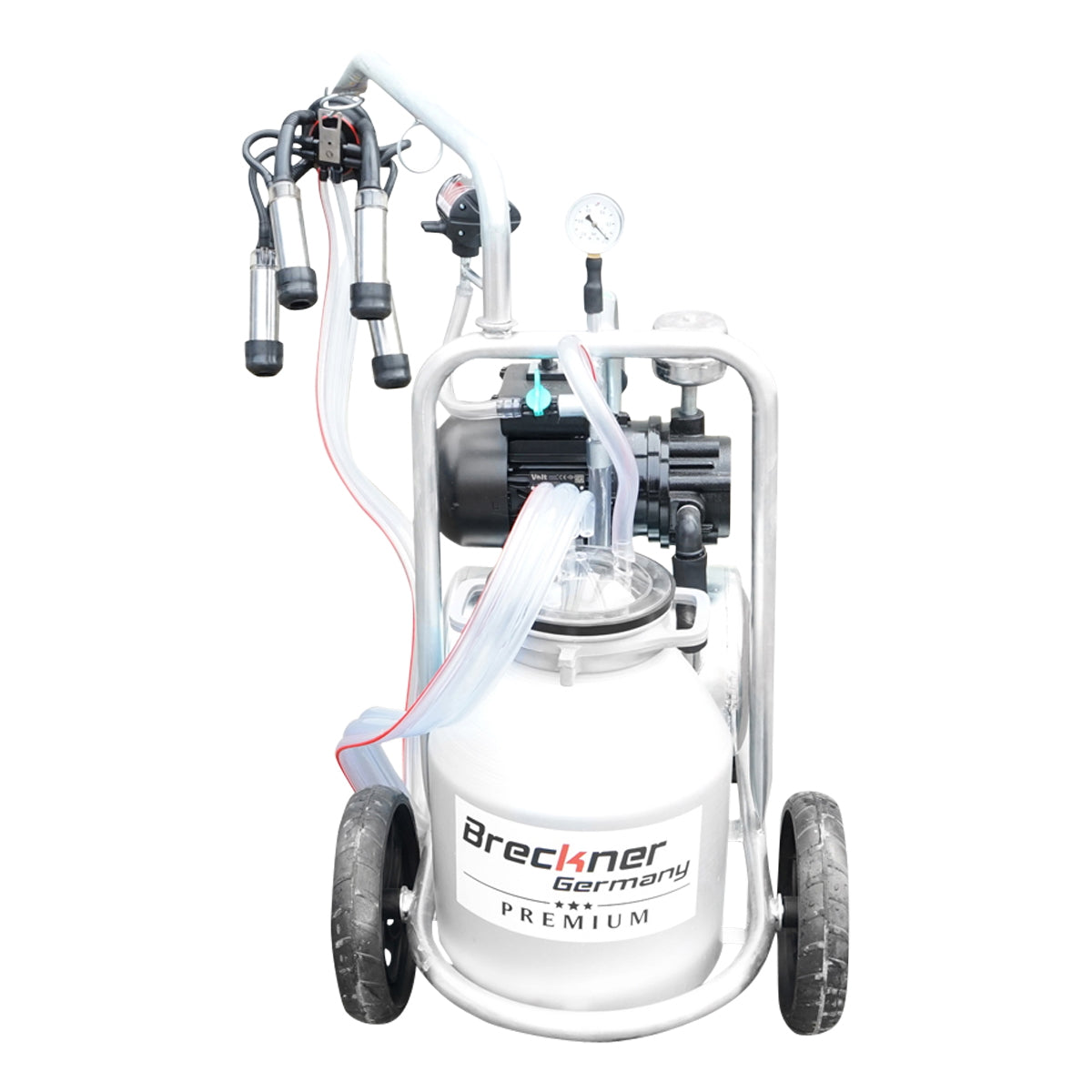 Tehénfejő gép 160 cc gyűjtőegységgel, horganyzott vázzal, 30 literes alumínium tartállyal, 1 állásos, Breckner Germany