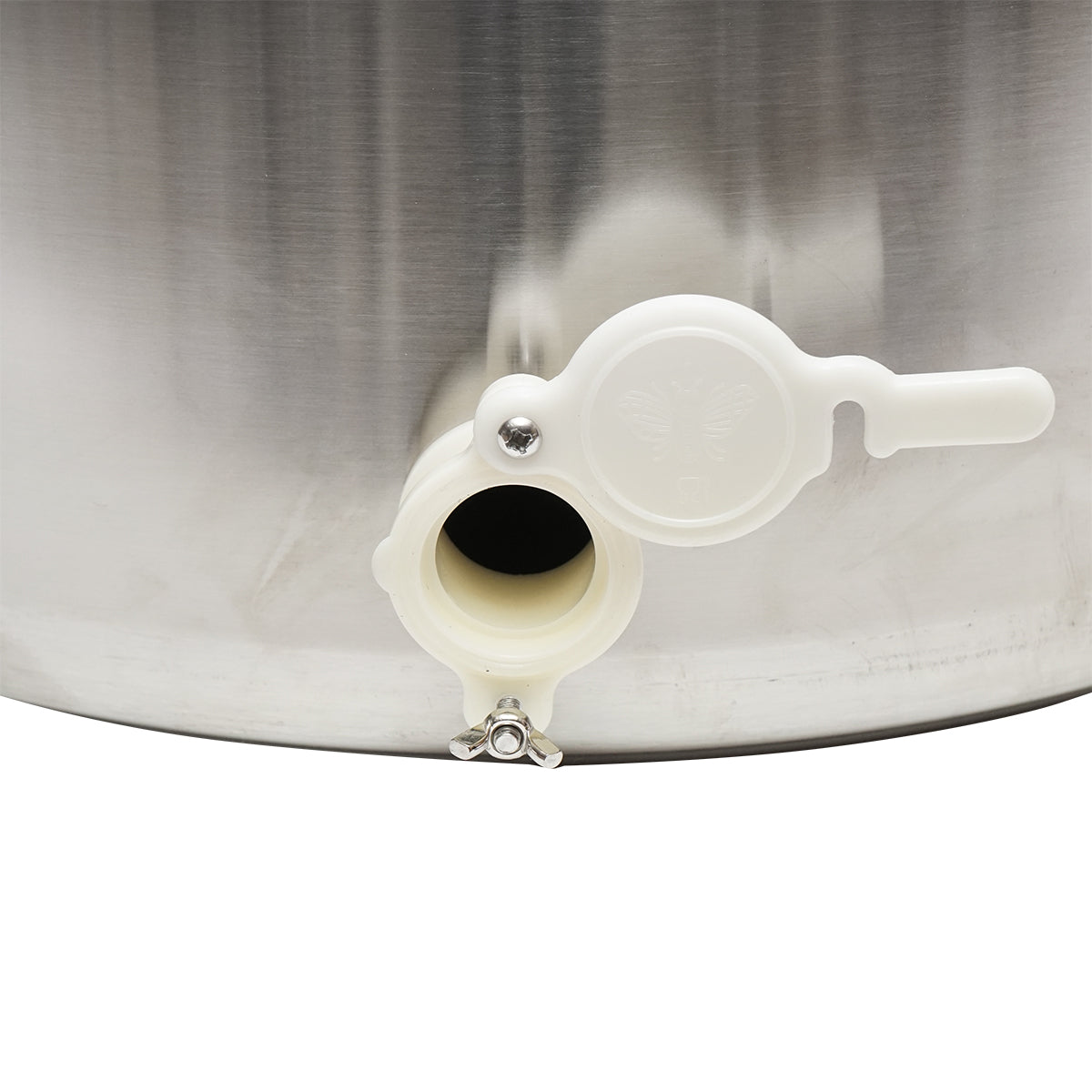 Rozsdamentes acél mézletöltő tartály fedéllel, 200 kg