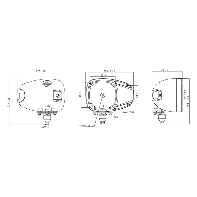 Fényszórókészlet jobb és bal oldali jelzőlámpákkal 12V HR-A-030 Breckner Germany