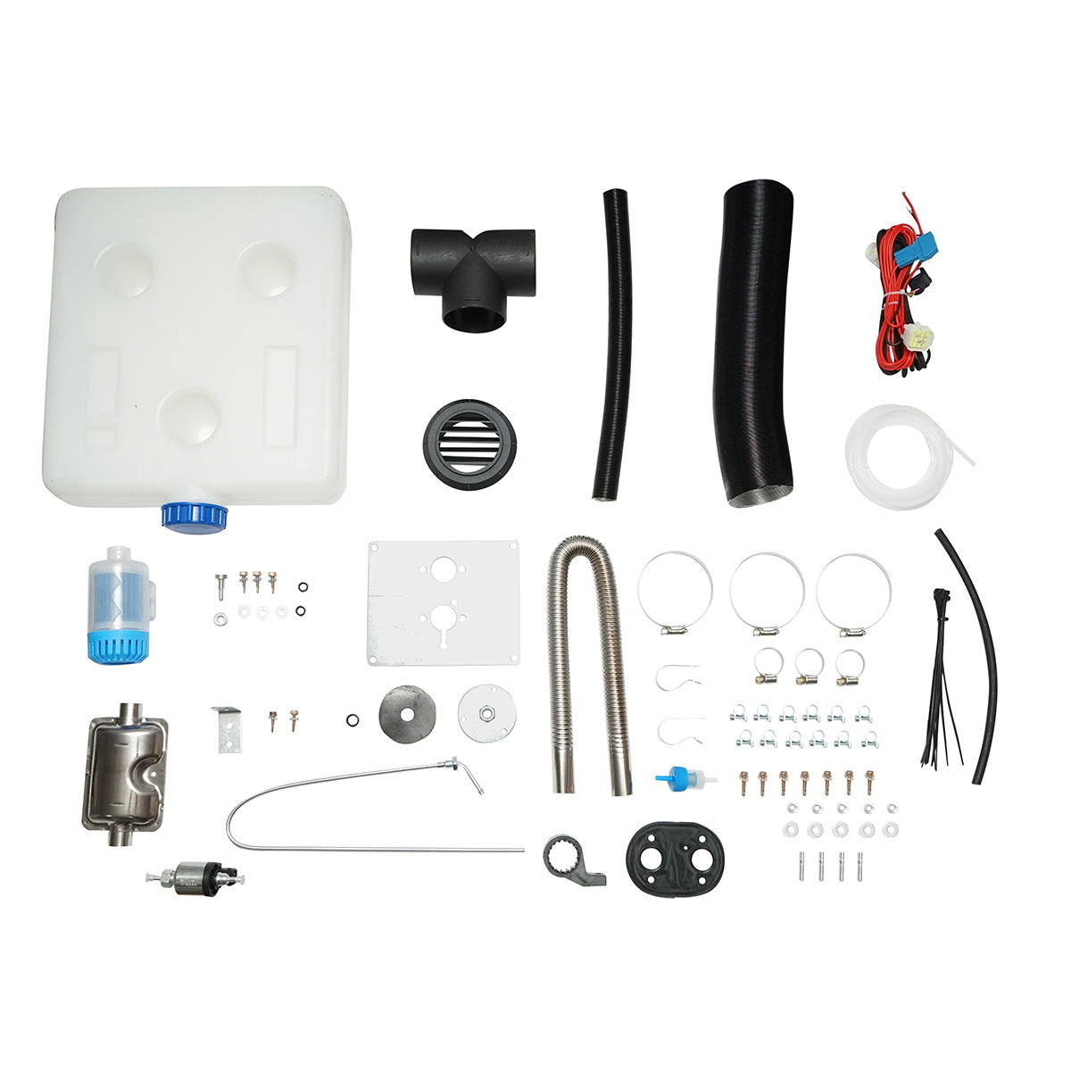 Állóhelyzeti fűtés, sirocou 12–24V, 2KW, LCD kijelzővel, távirányítóval és Kyocera izzítógyertyával, Breckner Germany