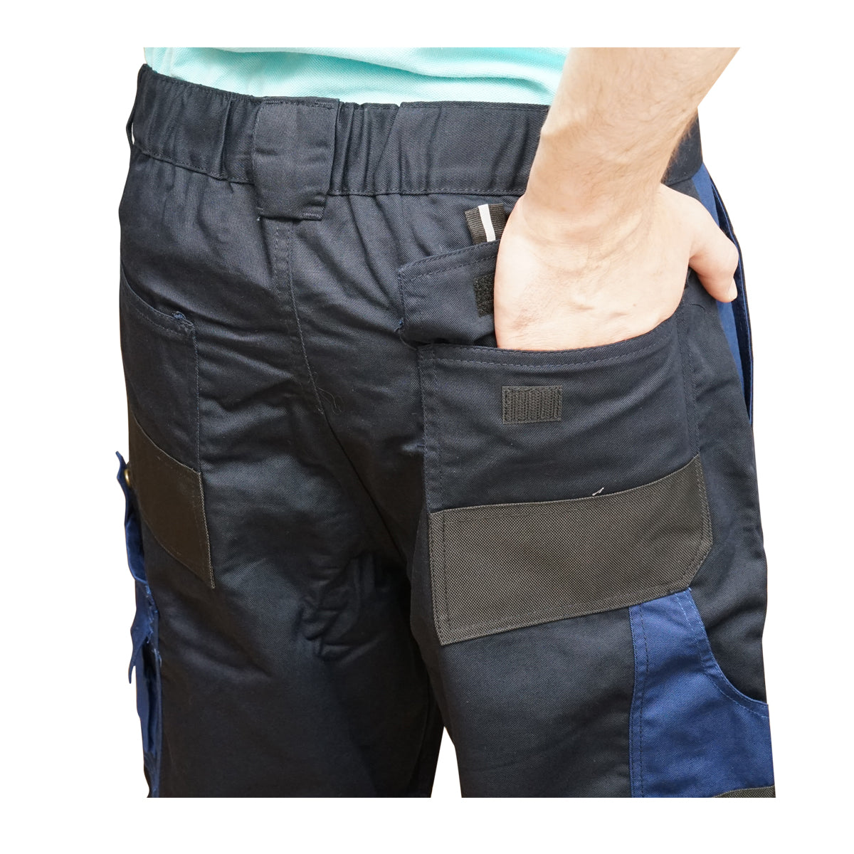 Munkanadrág poliészter és pamut keverékből, sötétkék (navy), M méret, Breckner Germany