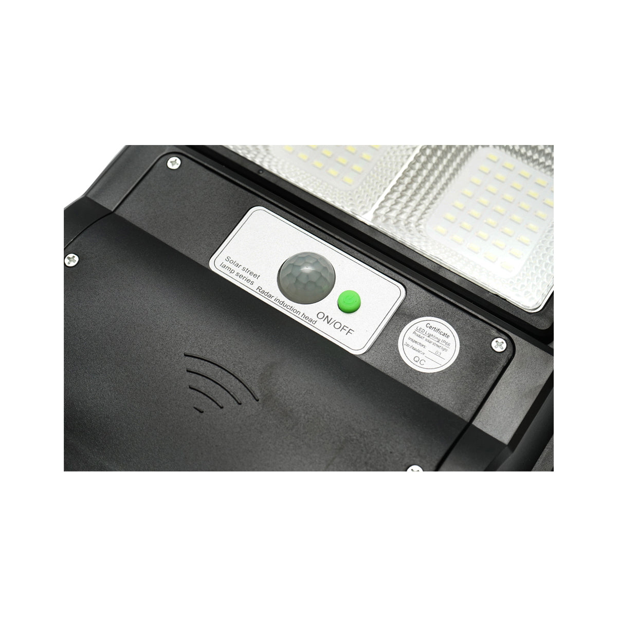 Napelemes LED utcai világítótest 200W, 6500K, IP65, hideg fény, mozgásérzékelővel, oszlopra szereléssel, Breckner Germany