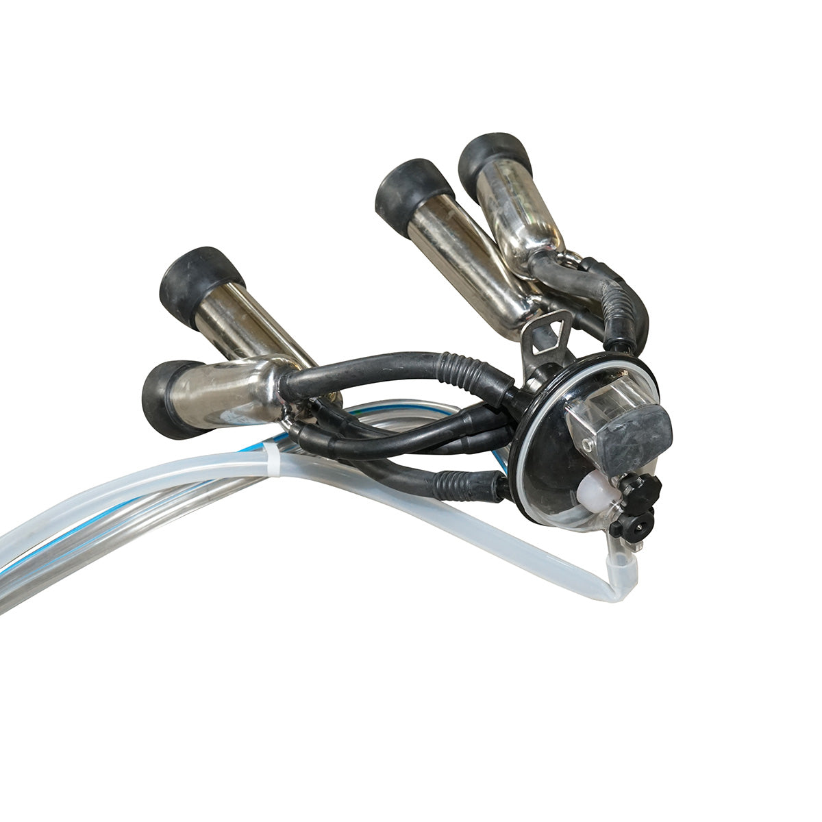 Tehénfejő gép, 1 állásos, 650 W, 25 literes rozsdamentes acél tartállyal, fejőegység 4 fejőpohárral, vákuumnyomás 45–50 kPa, pulzálás 60–80 ciklus/perc