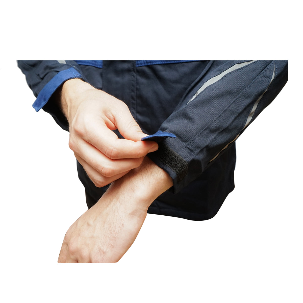 Munkadzseki, poliészter-pamut keverék, sötétkék, S méret, Breckner Germany