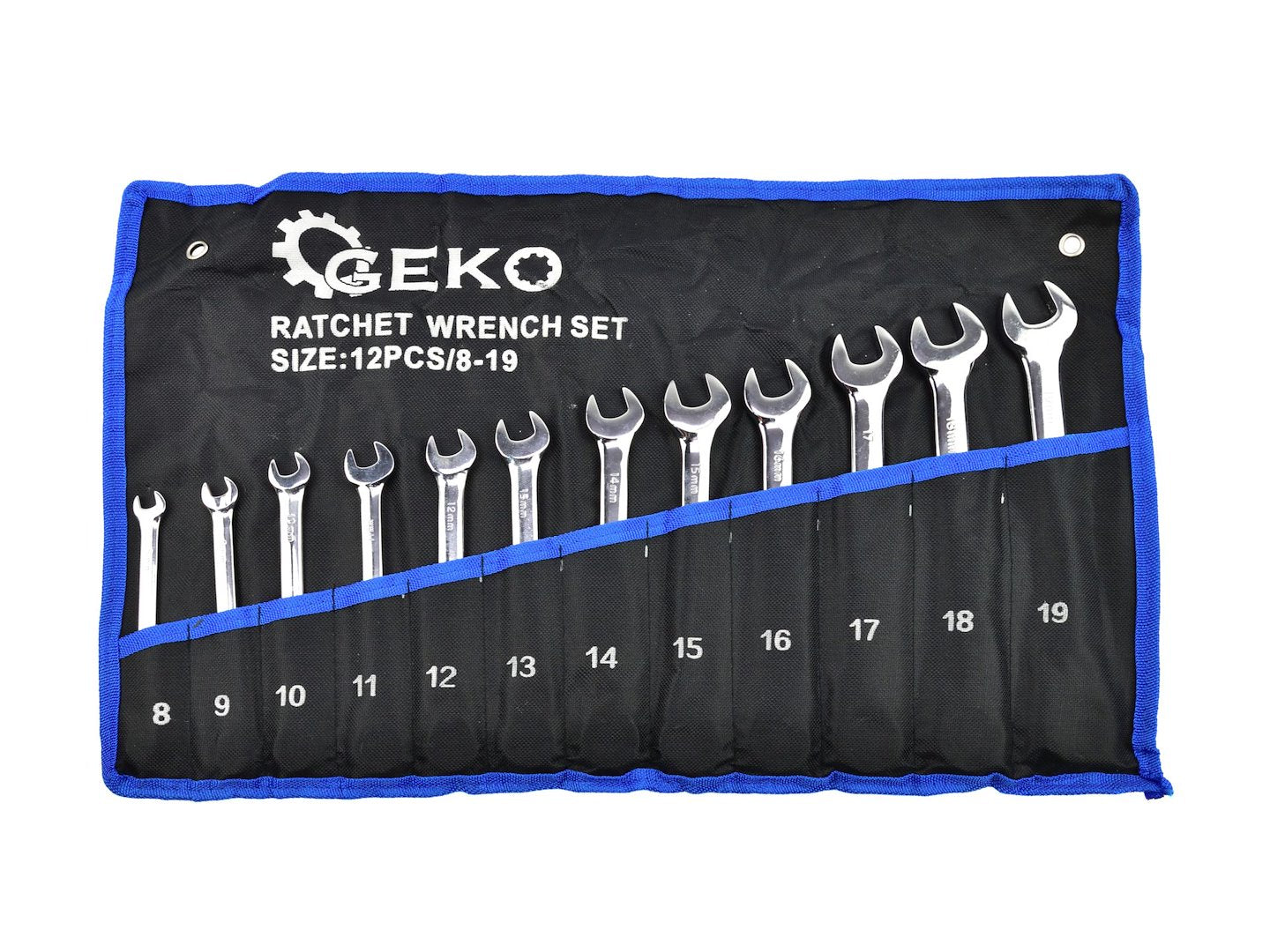 KOMBINÁLT RACSNIS KULCSKÉSZLET 8–19 MM 12 DB GEKO