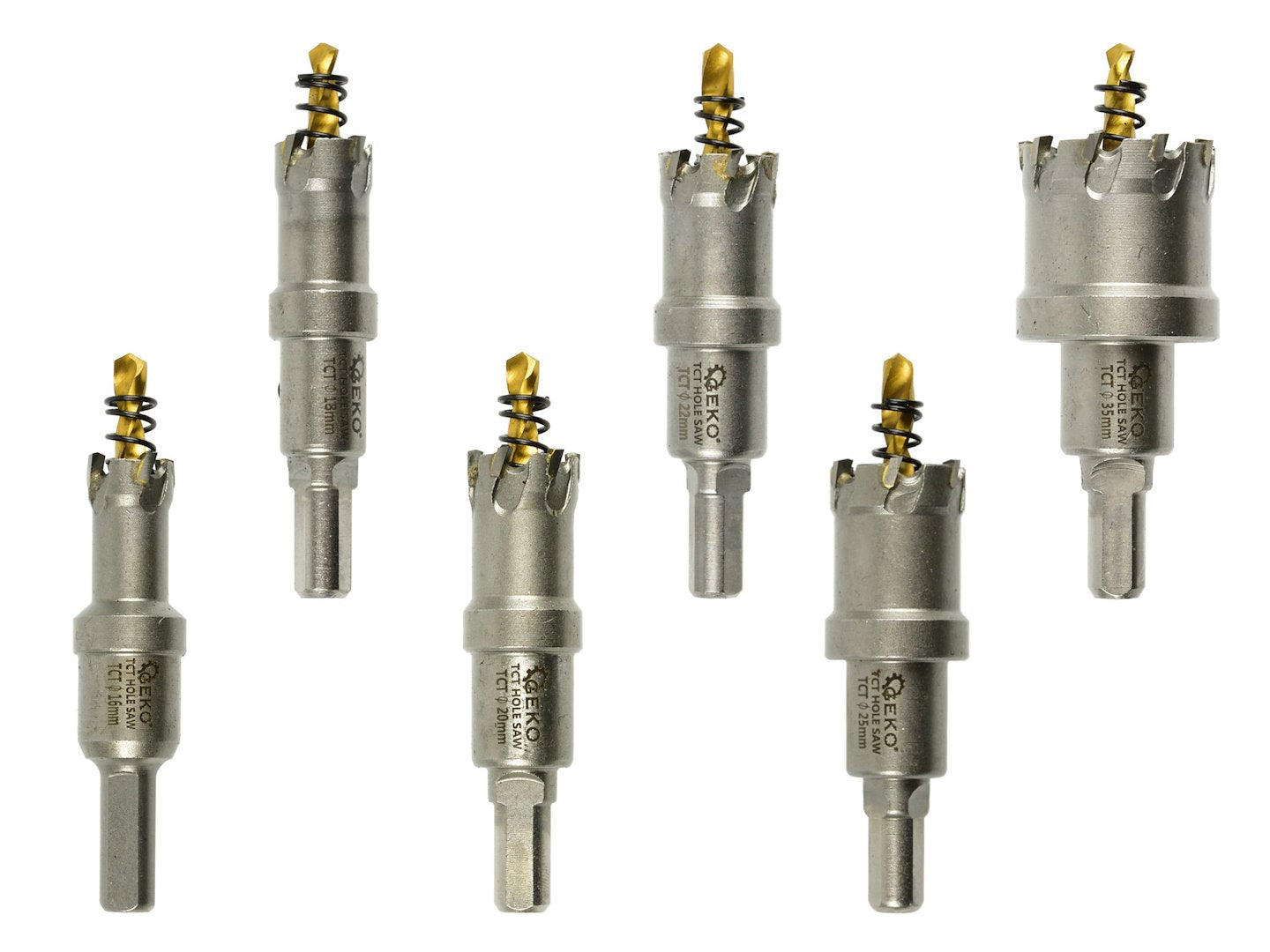 FÉM LYUKFÚRÓ KÉSZLET TCT 16–35 MM 6 DB GEKO