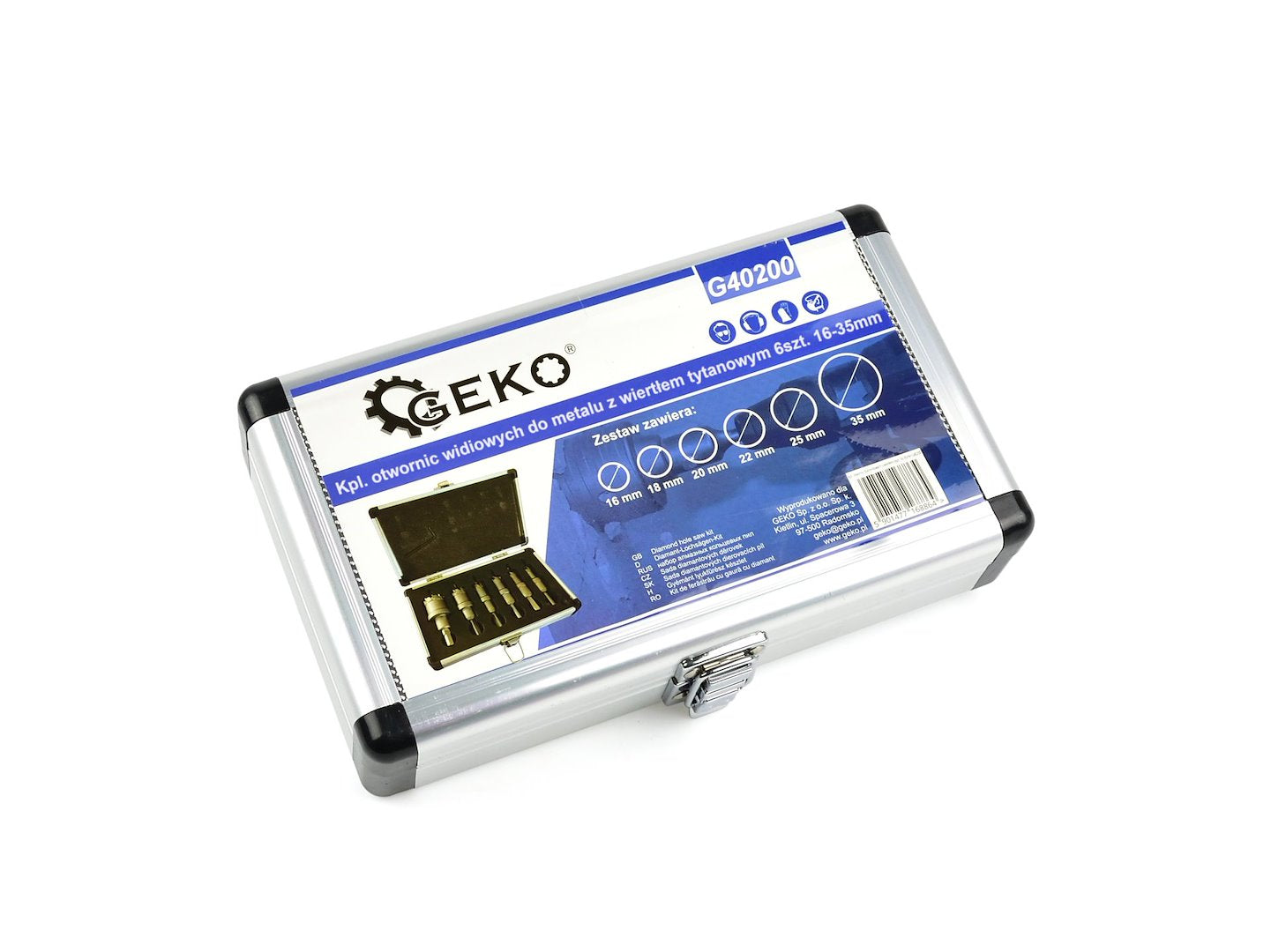 FÉM LYUKFÚRÓ KÉSZLET TCT 16–35 MM 6 DB GEKO