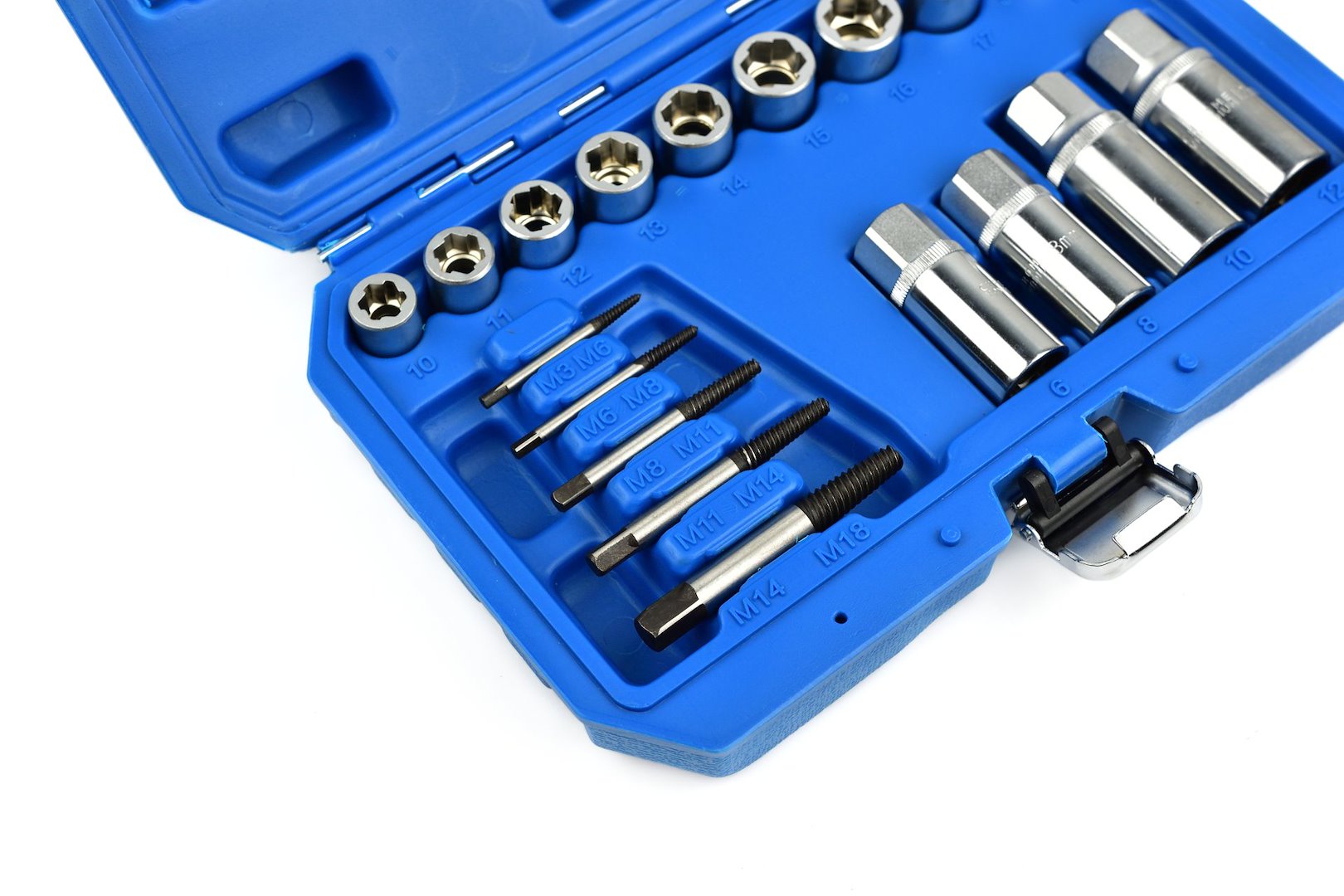 DUGÓKULCS KÉSZLET 3/8" ÉS 1/2", 6–19 MM, M3–M18, CR-V 18 DB GEKO