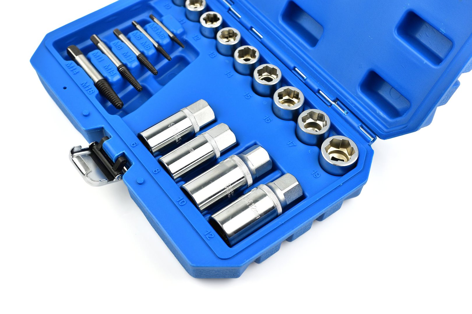 DUGÓKULCS KÉSZLET 3/8" ÉS 1/2", 6–19 MM, M3–M18, CR-V 18 DB GEKO
