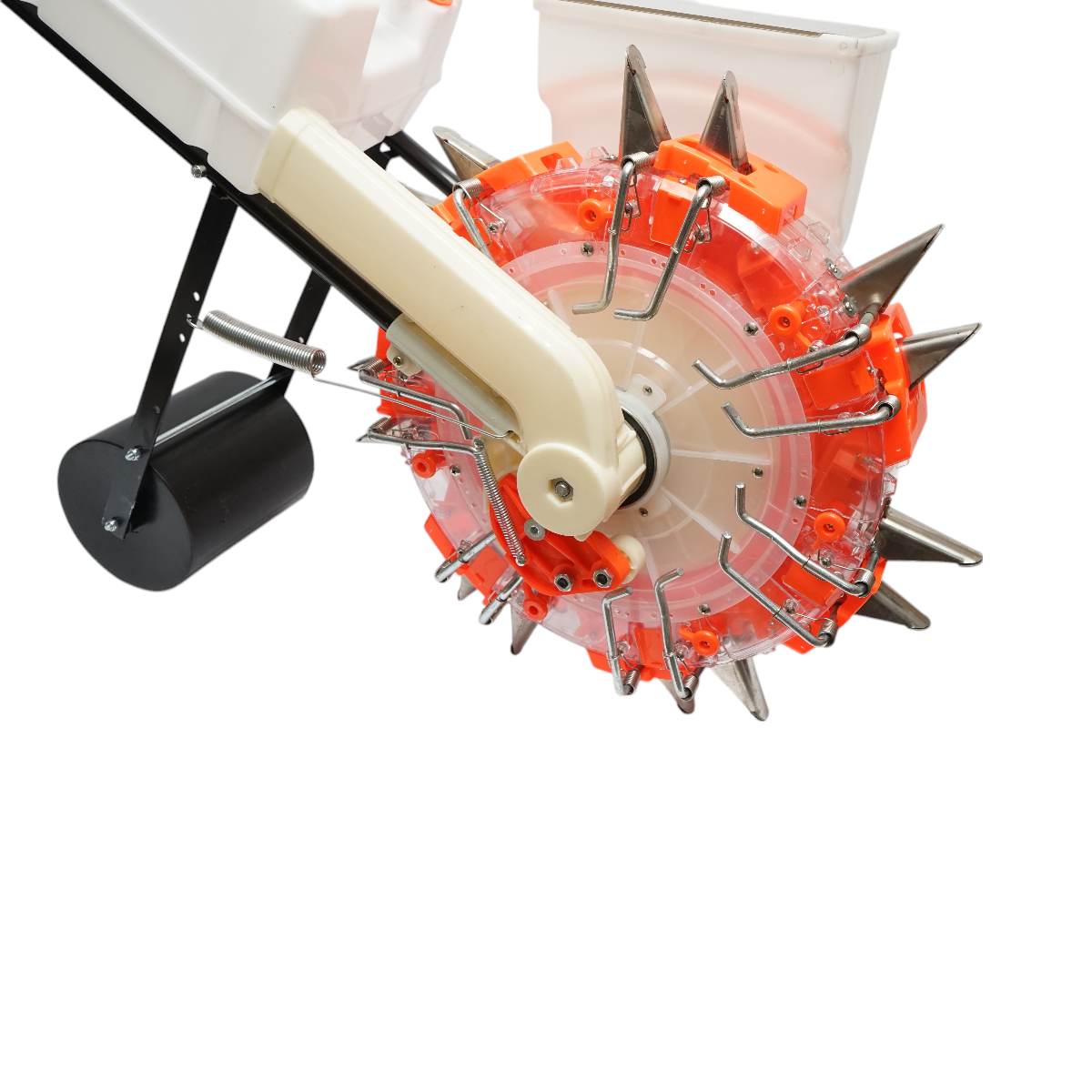 Kézi vetőgép, 7 tüskével, 8 cm vetési mélységgel, 4 literes magtartállyal, 12 literes műtrágyatartállyal – THOR