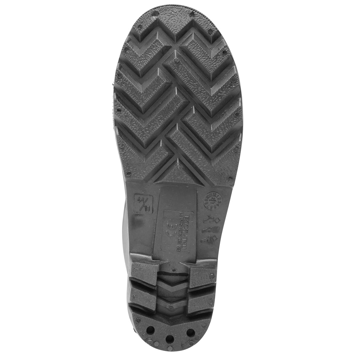 Munkavédelmi csizma, zöld PVC, acél lábujjvédelemmel, 44-es méret, 005GB