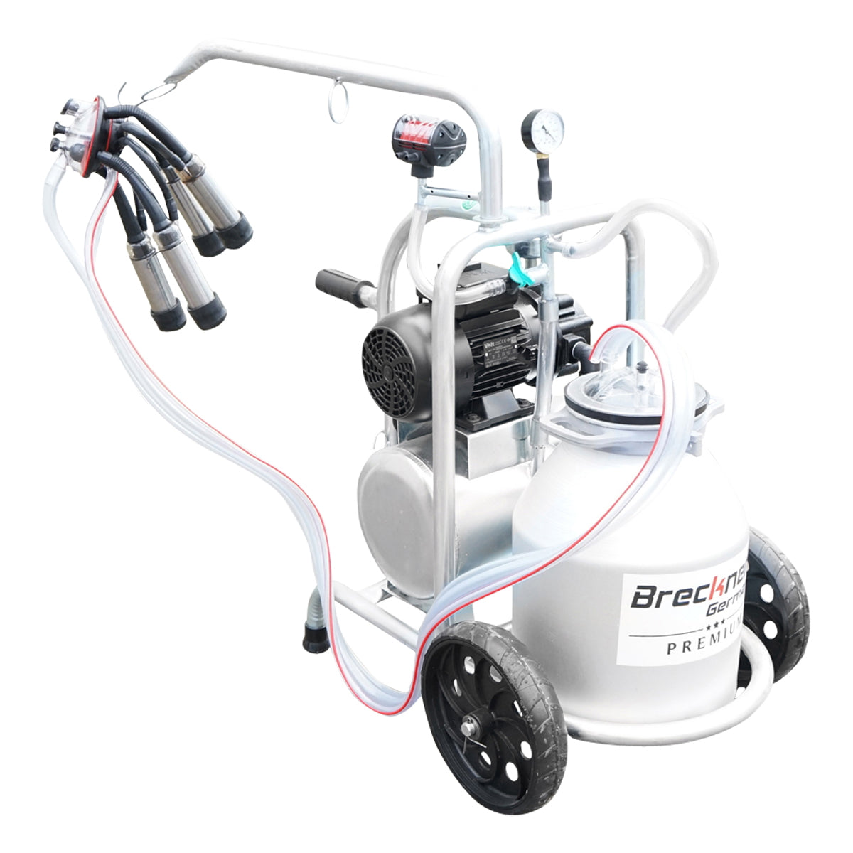 Tehénfejő gép 160 cc gyűjtőegységgel, horganyzott vázzal, 30 literes alumínium tartállyal, 1 állásos, Breckner Germany