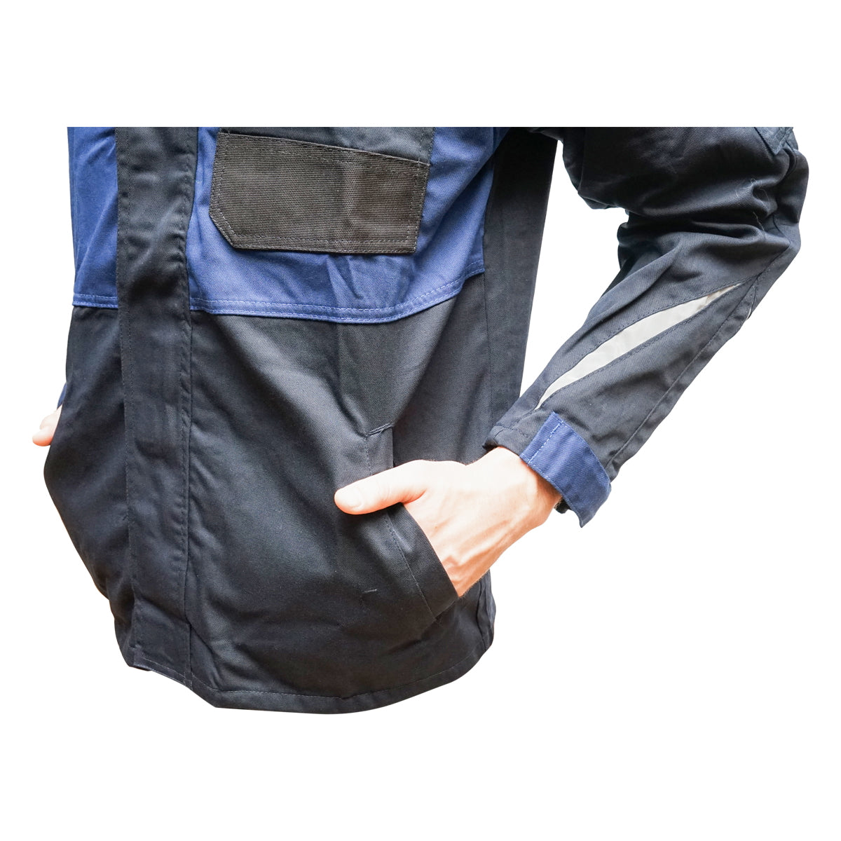 Munkadzseki poliészter és pamut keverékből, sötétkék (navy), L méret, Breckner Germany