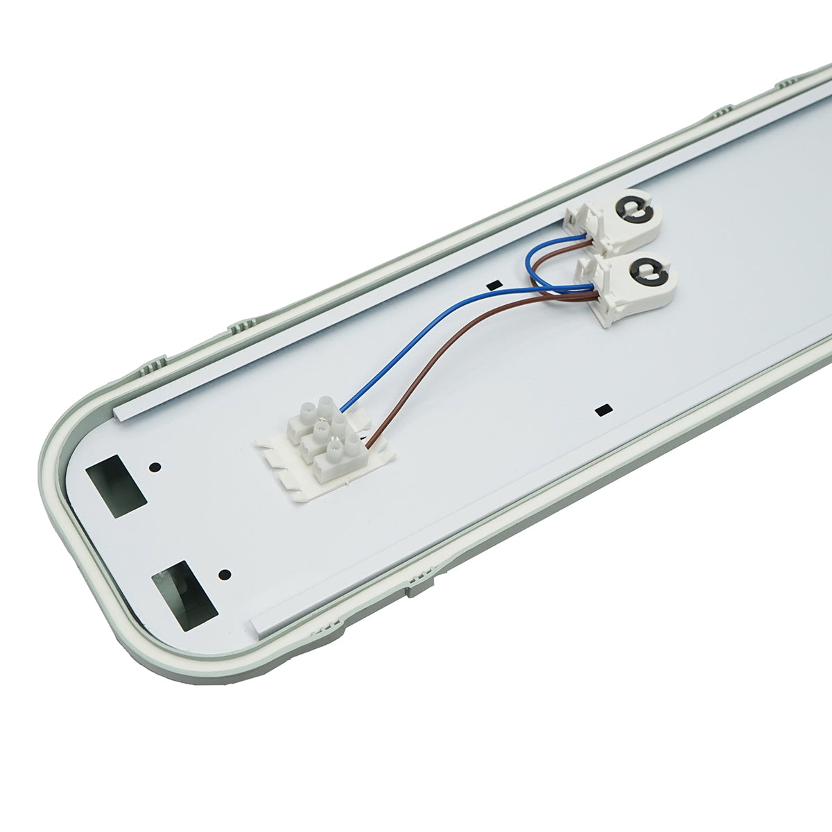 LED világítótest fluoreszkáló csőhöz, 2x58W, 220V, 1560x130x90 mm, IP65, Breckner Germany