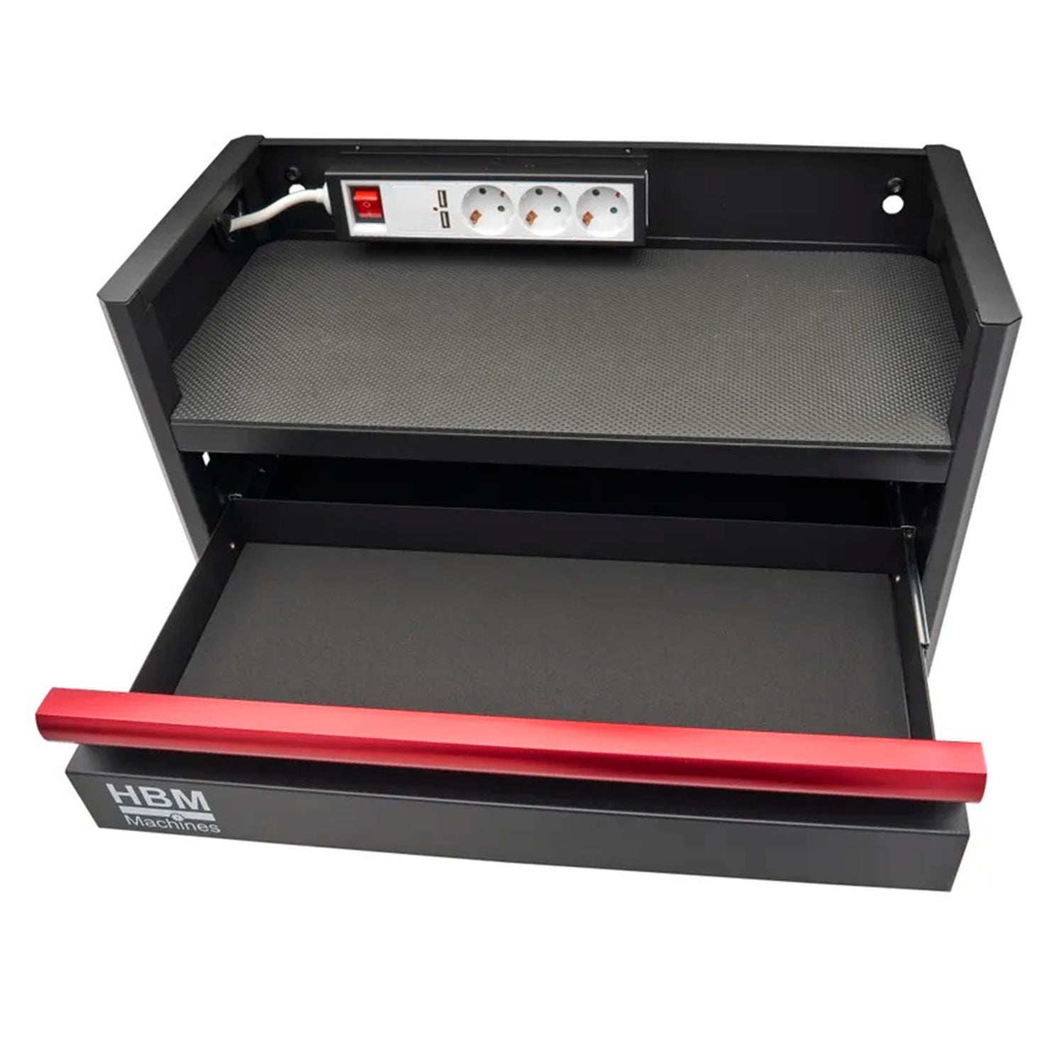 FALI SZERSZÁMTÁROLÓ SZEKRÉNY ELEKTROMOS ÉS PNEUMATIKUS SZERSZÁMOKHOZ, 1 FIÓKKAL, 220V ALJZATTAL