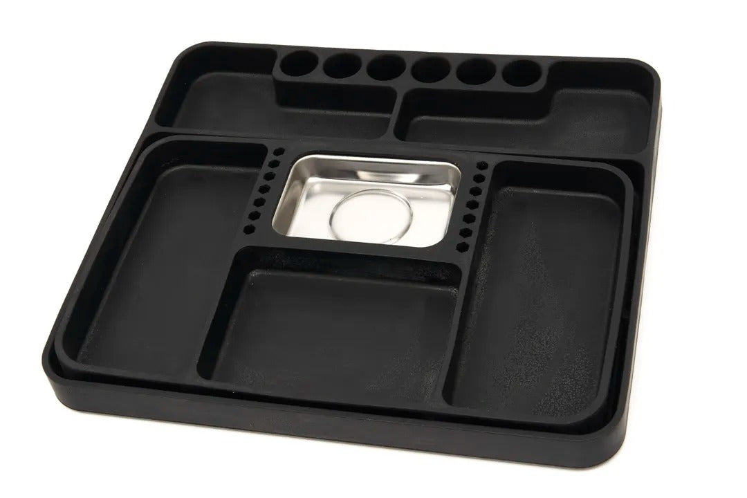 ALKATRÉSZTÁROLÓ TÁLCA KÉSZLET 2 DB 272 X 240 X 25 MM MÁGNESES SZERSZÁMOK ÉS ALKATRÉSZEK TÁROLÁSÁRA HBM HOLLANDIA