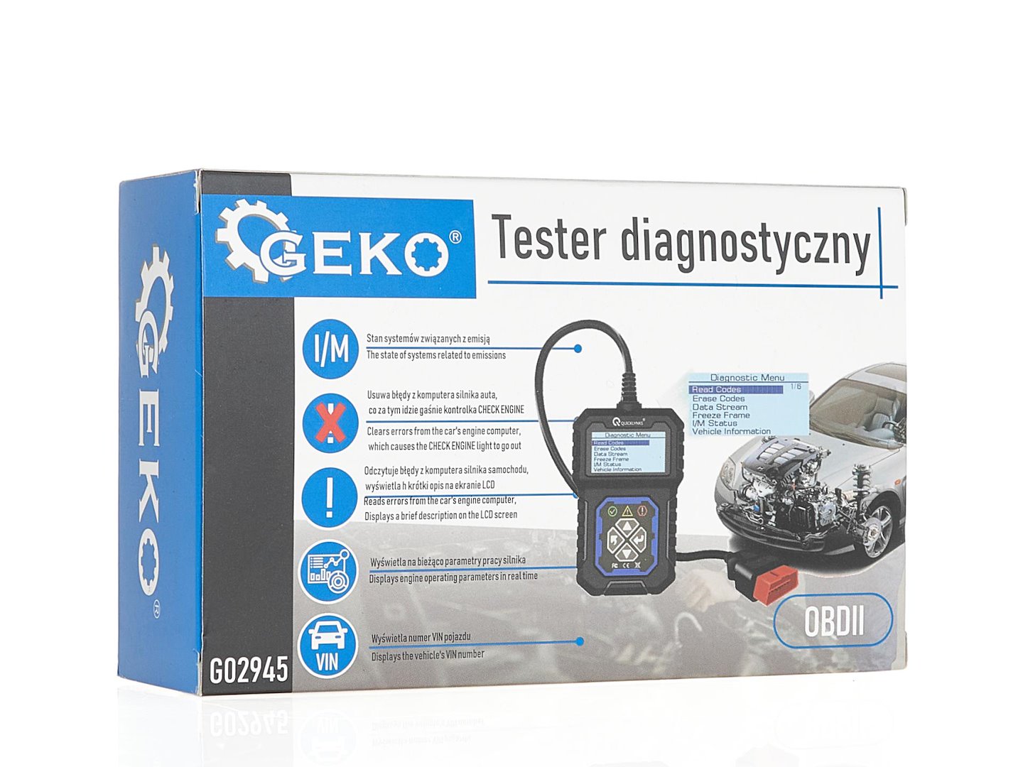 AUTÓDIAGNOSZTIKAI INTERFÉSZ - TESZTER OBD2 LCD KIJELZŐVEL