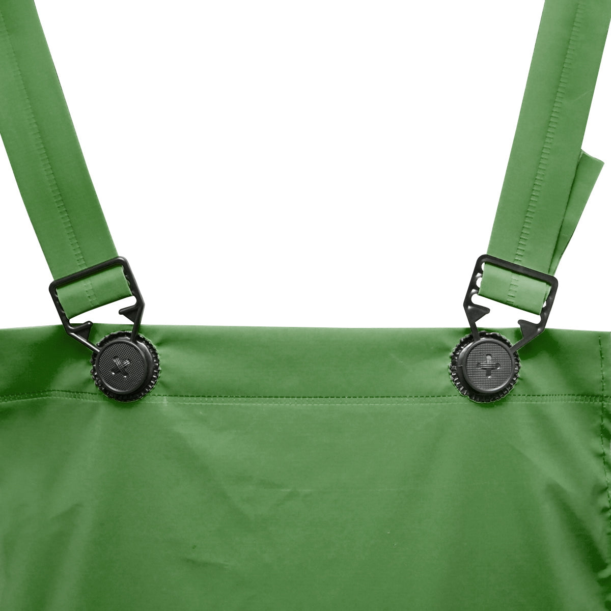 Esőálló munkaruha, XL méret, kapucnis kabáttal és kertésznadrággal, poliészter és PVC, zöld, Breckner Germany