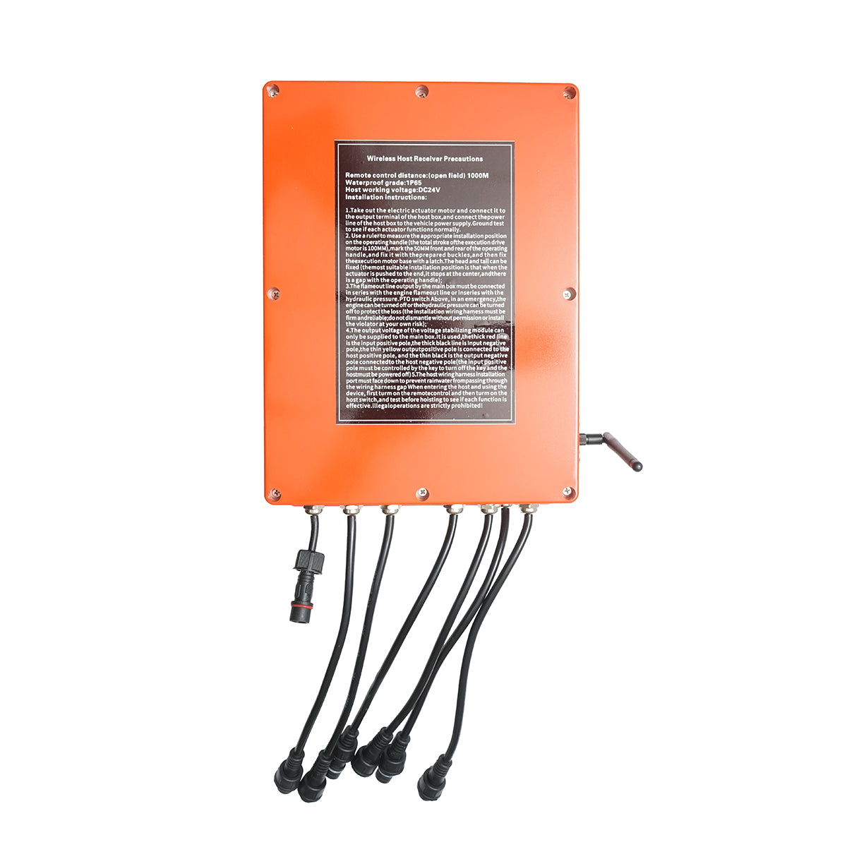 Vezeték nélküli ipari távirányító, 6 vezérléssel, DC 24V, IP65, hatótáv: 1000 m, Breckner Germany