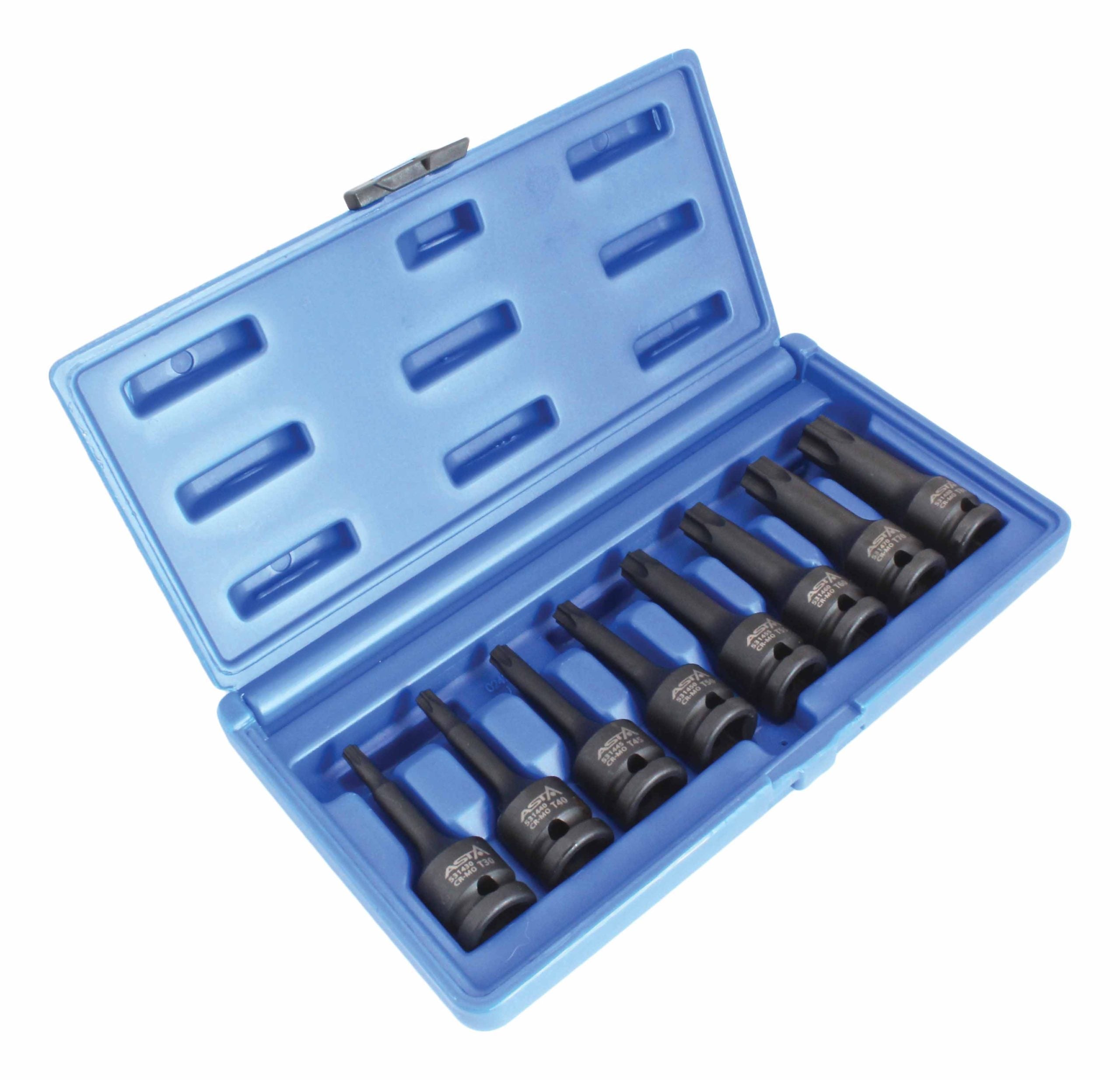 LEVEGŐS DUGÓKULCS KÉSZLET BITI TORX 1/2" T31-T80 8 DARAB