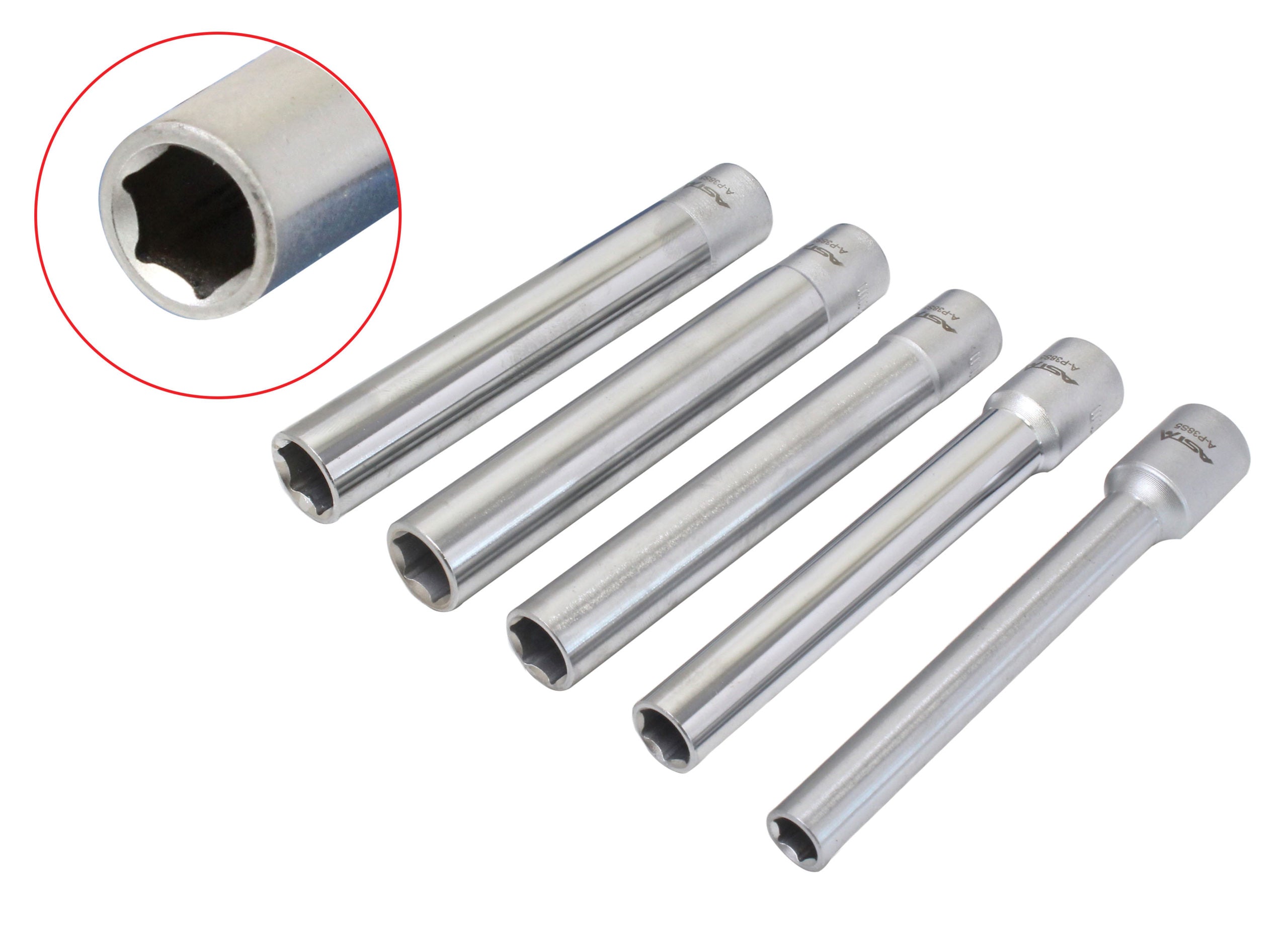 EXTRA HOSSZÚ HATSZÖGÜ DUGÓKULCS KÉSZLET 3/8 5 DB