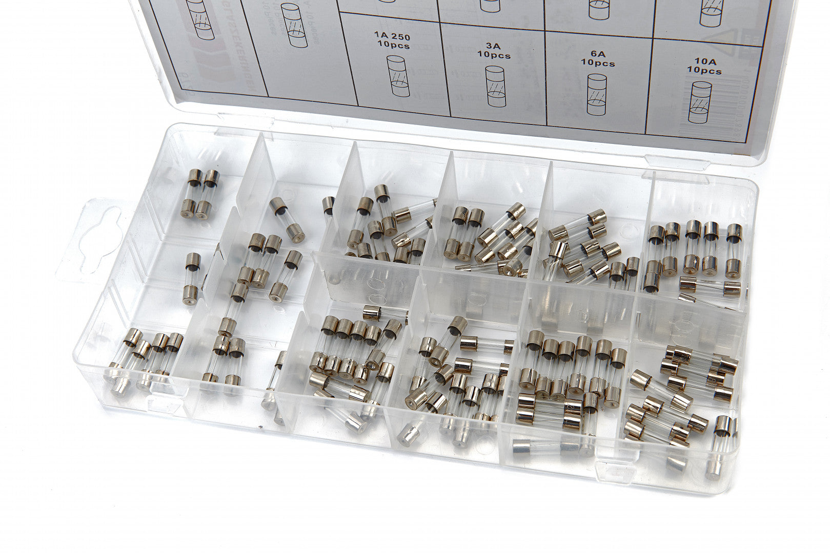 ÜVEG BIZTOSÍTÉK KÉSZLET 100 DARAB 5 X 20 MM 0.2-15 A