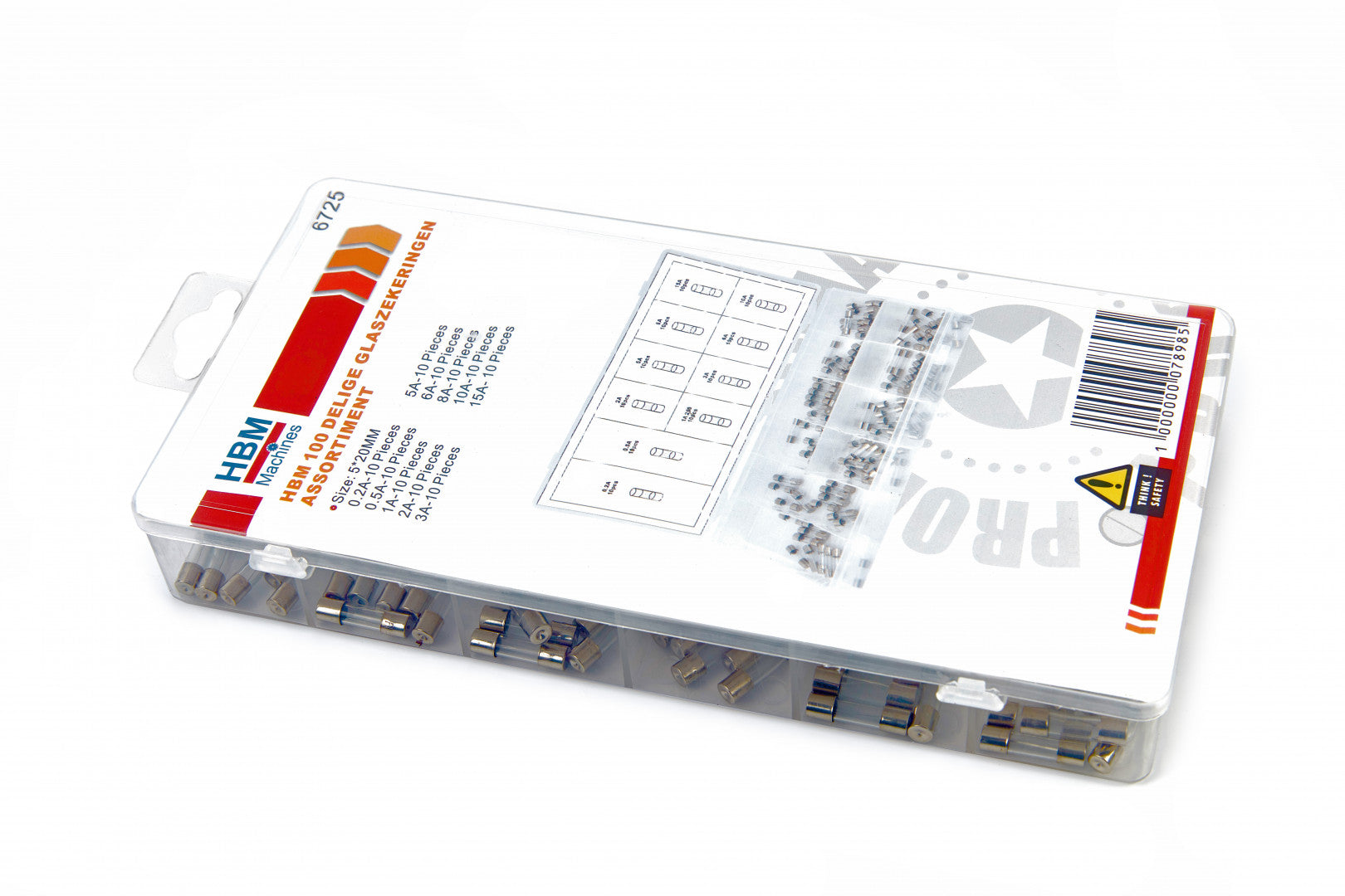 ÜVEG BIZTOSÍTÉK KÉSZLET 100 DARAB 5 X 20 MM 0.2-15 A