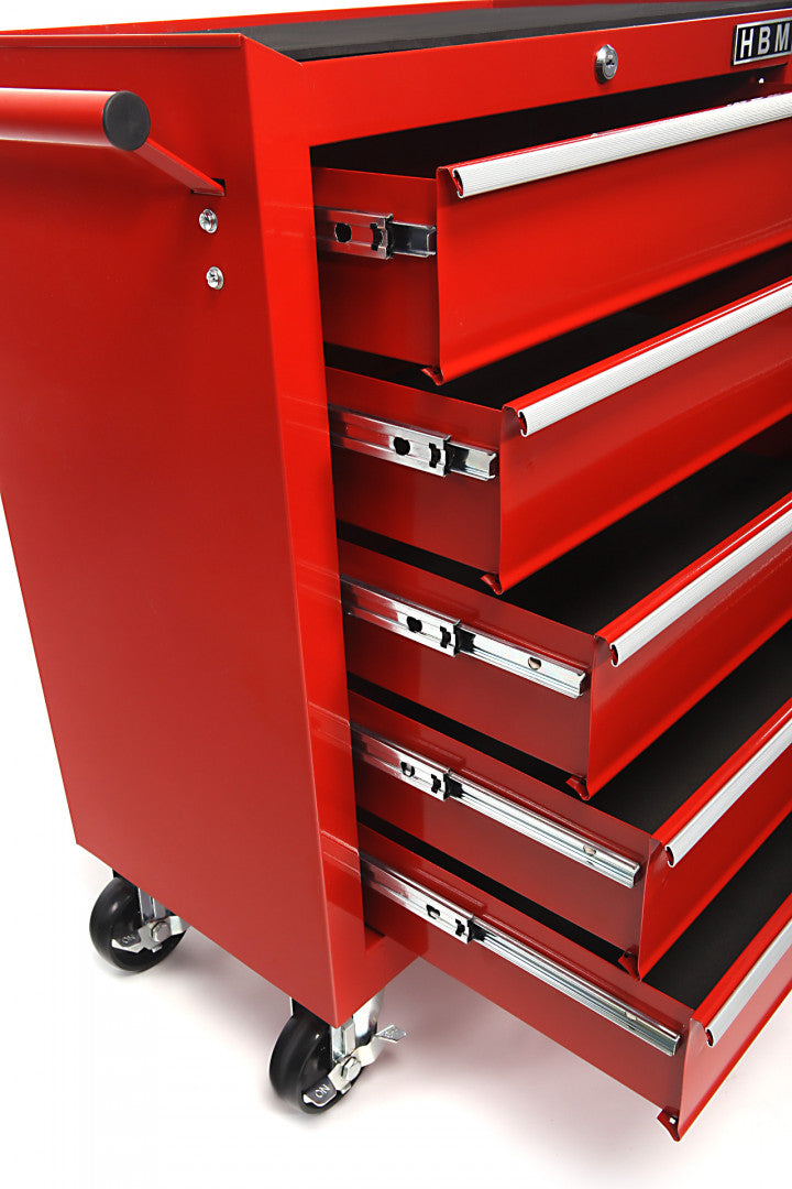 ÜRES SZERSZÁMOS KOCSI – SZERSZÁMOS SZEKRÉNY 5 FIÓK PIROS