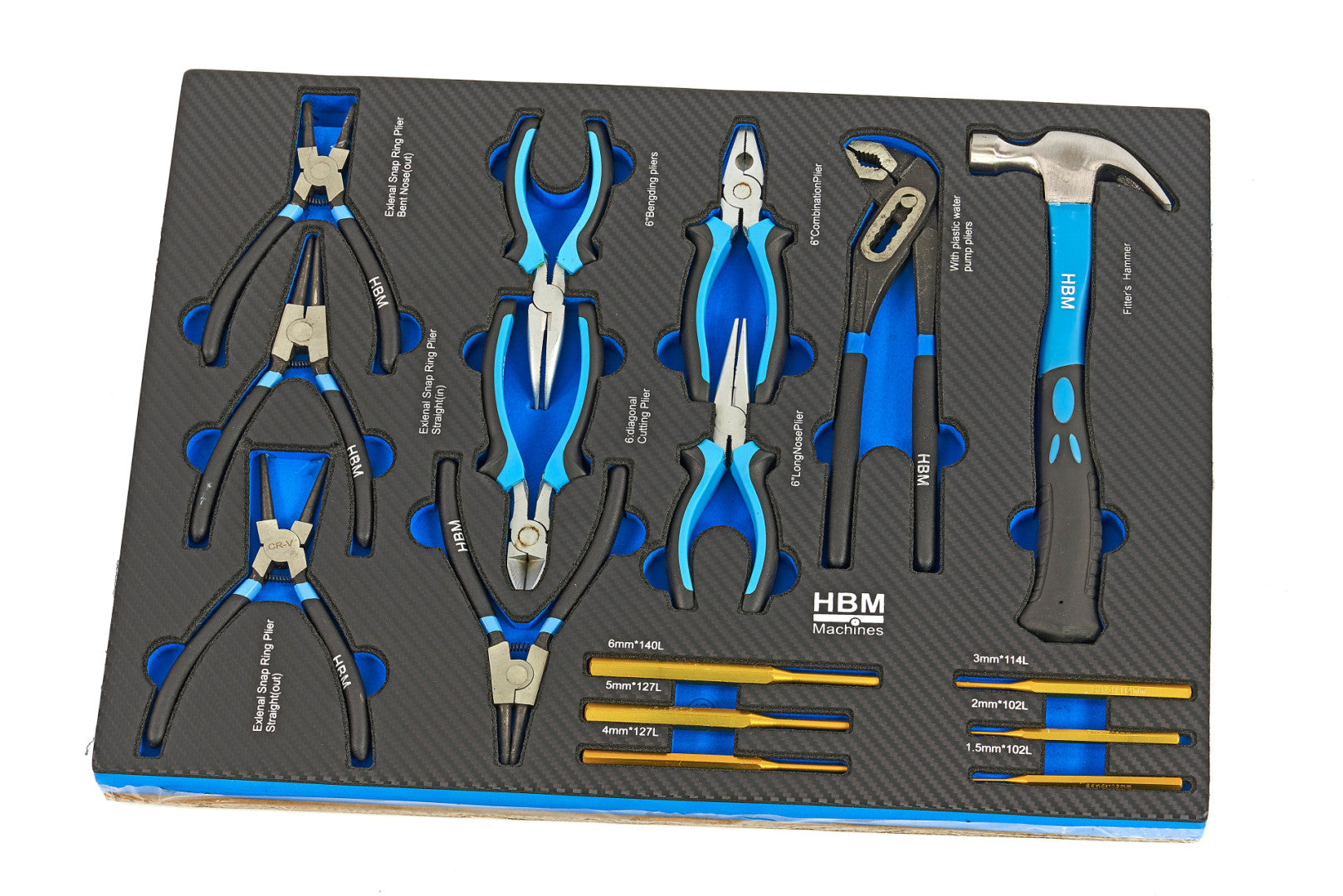 PROFESSZIONÁLIS FELSZERELT SZERSZÁMOS KOCSI – SZERSZÁMOS SZEKRÉNY HBM 7 FIÓKKAL, 262 DARABOS KÉSZLET, 7 SZÉNMODUL – HOLLANDIA, PRÉMIUM