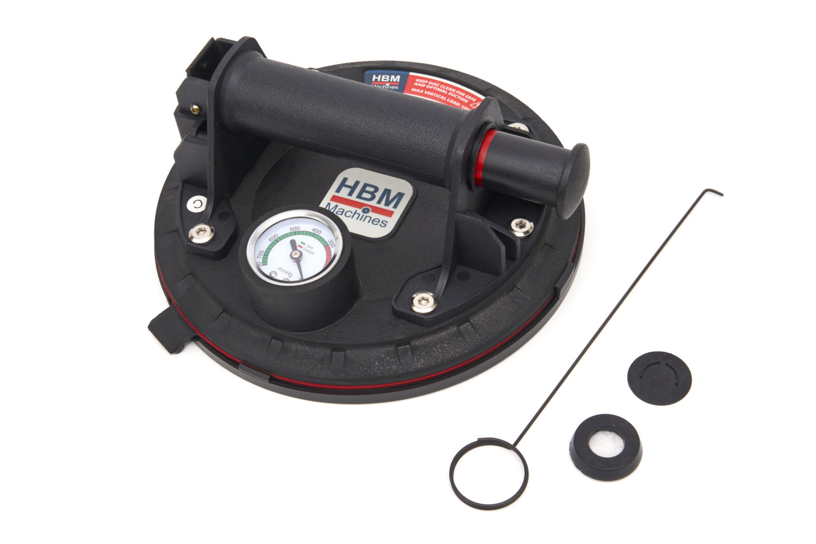 PROFESSZIONÁLIS TAPADÓKORONG VÁKUUM SZIVATTYÚVAL ÉS MANOMÉTERREL HBM