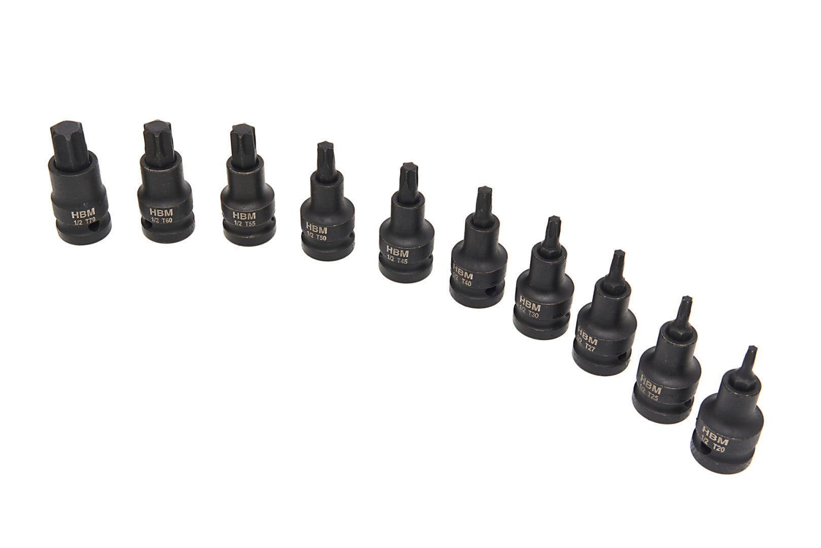 GÉPI TORX KÉSZLET 1/2 T20-T70 10 DB HBM