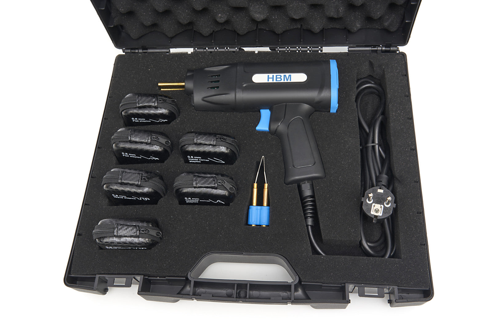 MŰANYAG FORRASZTÓ - HEGESZTŐ PISZTOLY TARTOZÉKOKKAL 75W HBM