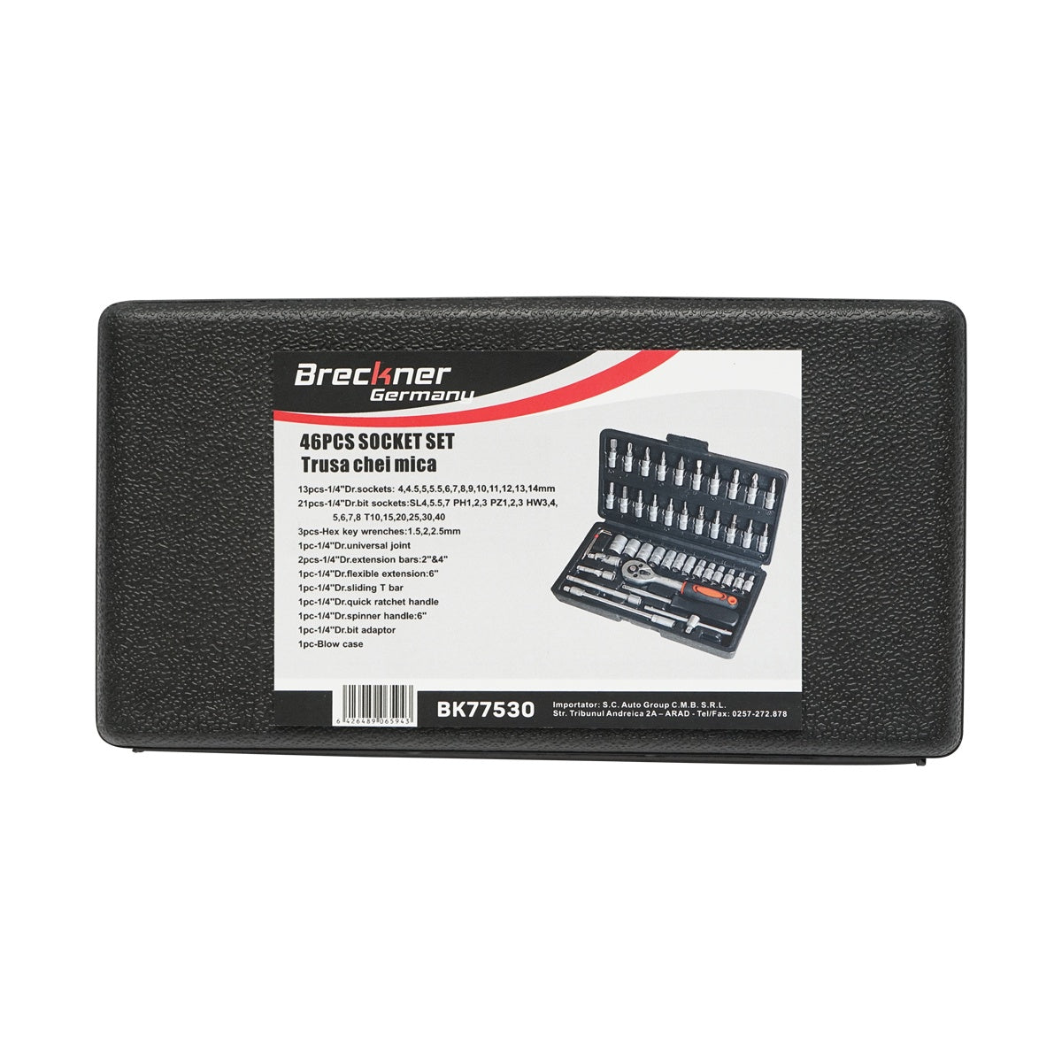 RACSNIS DUGÓKULCS KÉSZLET 1/4" 46 DB