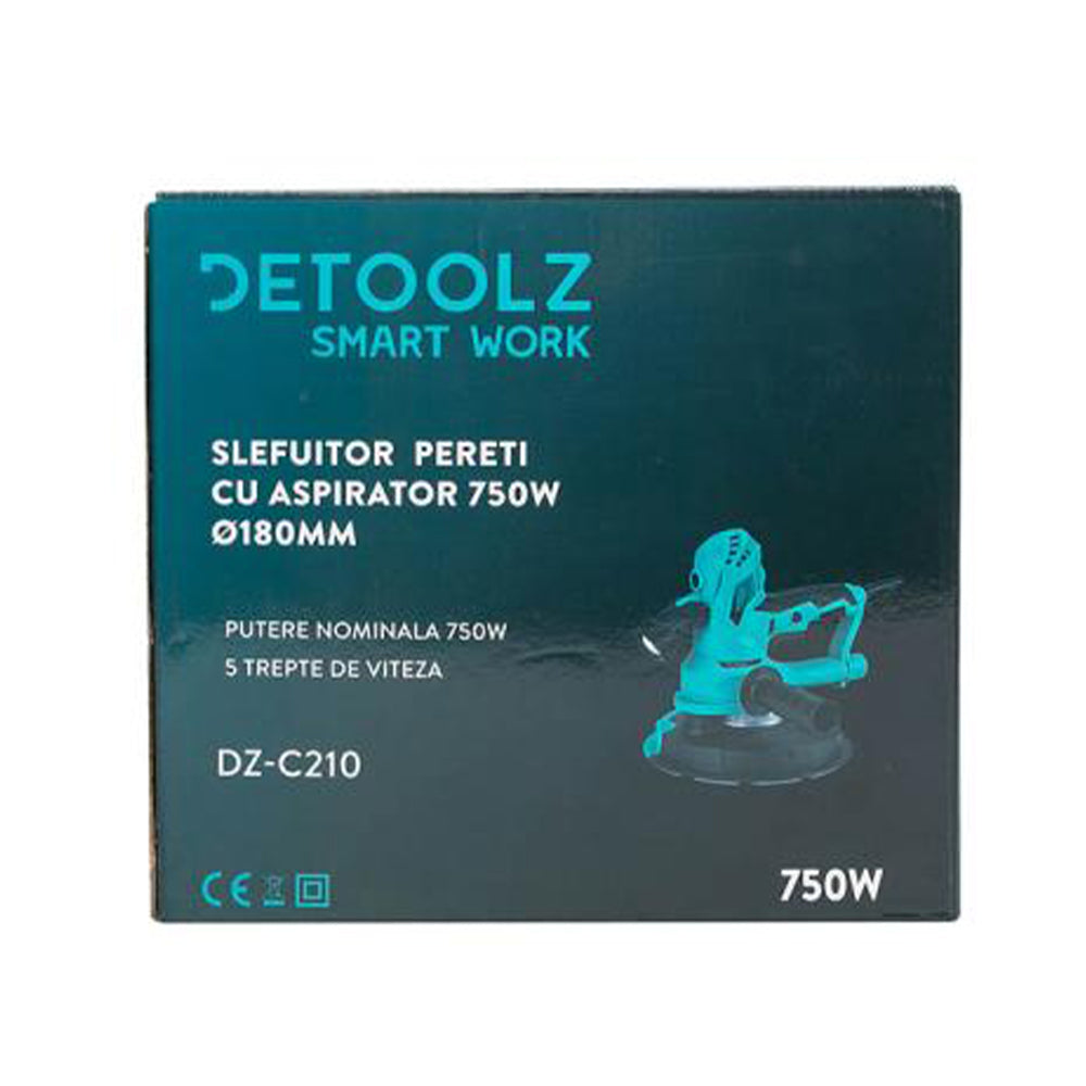 KÉZI FAL ÉS MENNYEZETCSISZOLÓ PORELSZÍVÓVAL 750W 180MM DETOOLZ