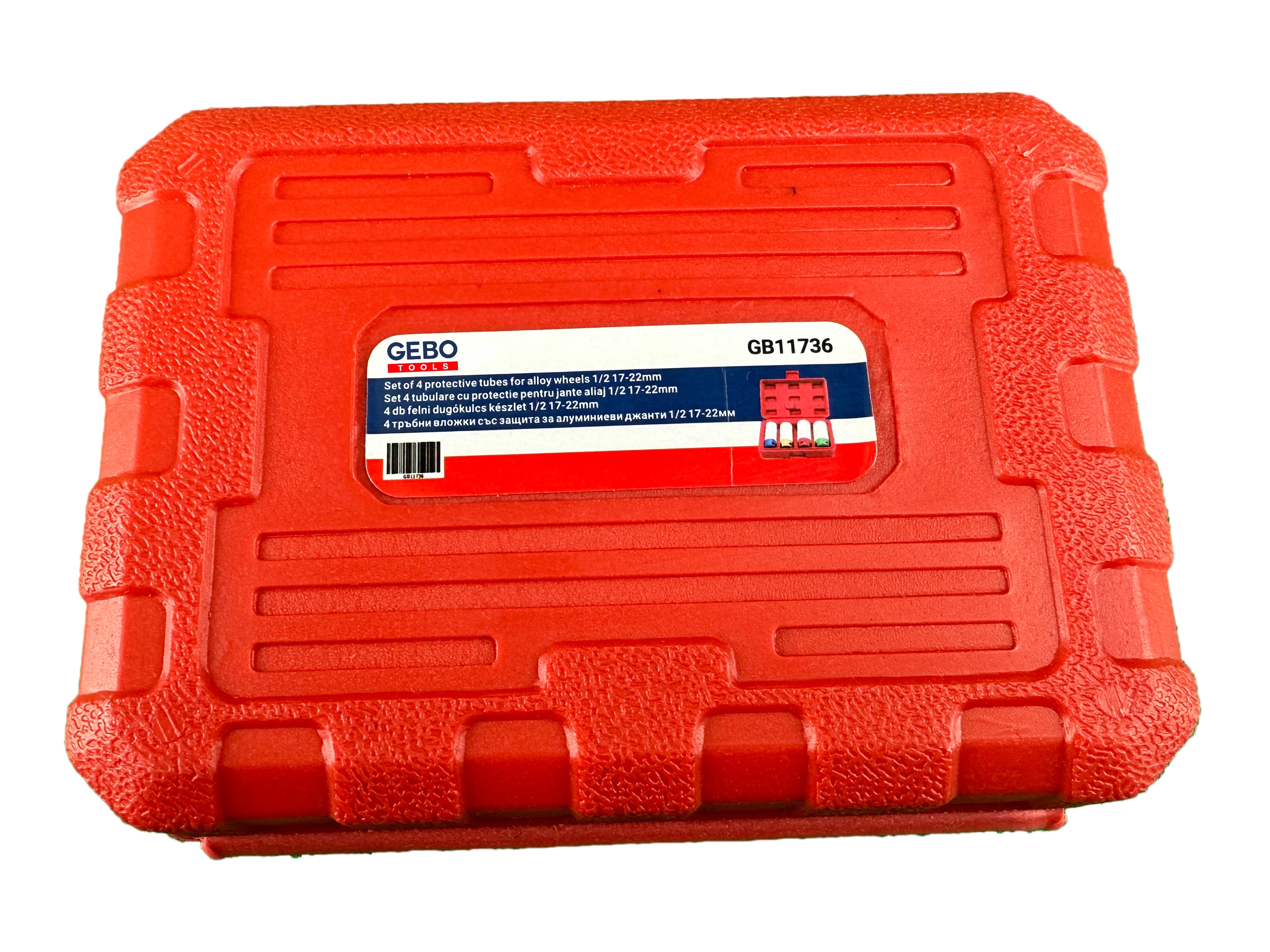 4 DB DUGÓKULCS KÉSZLET KÖNNYŰFÉM KERÉKTÁRCSÁKHOZ 1/2 17-22MM GEBO TOOLS