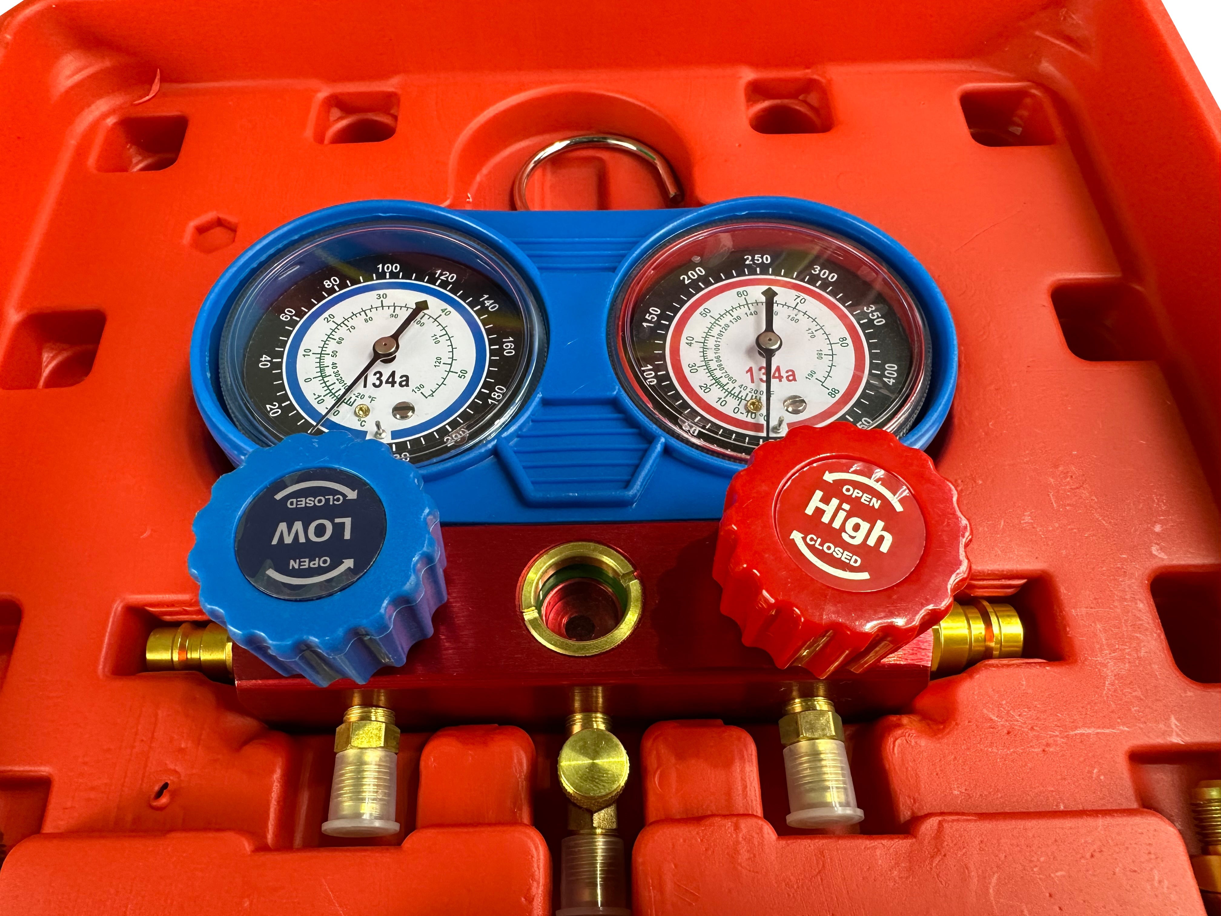 NYOMÁSELLENŐRZŐ ÉS TÖLTŐ, DIAGNOSZTIKAI KÉSZLET LÉGKONDICIONÁLÓ RENDSZEREKHEZ GEBO TOOLS