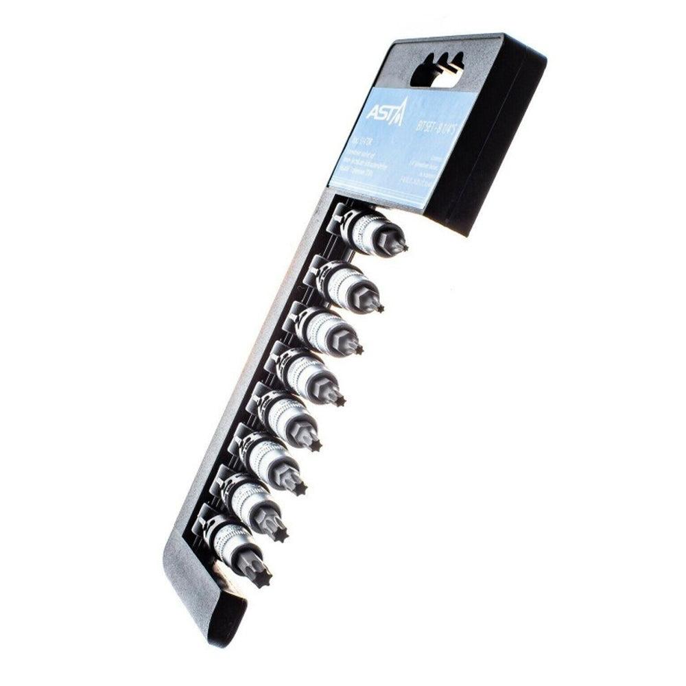 DUGÓKULCS BIT KÉSZLET TARTÓ SÍNBEN 1/4" T8 - T40 8 DB