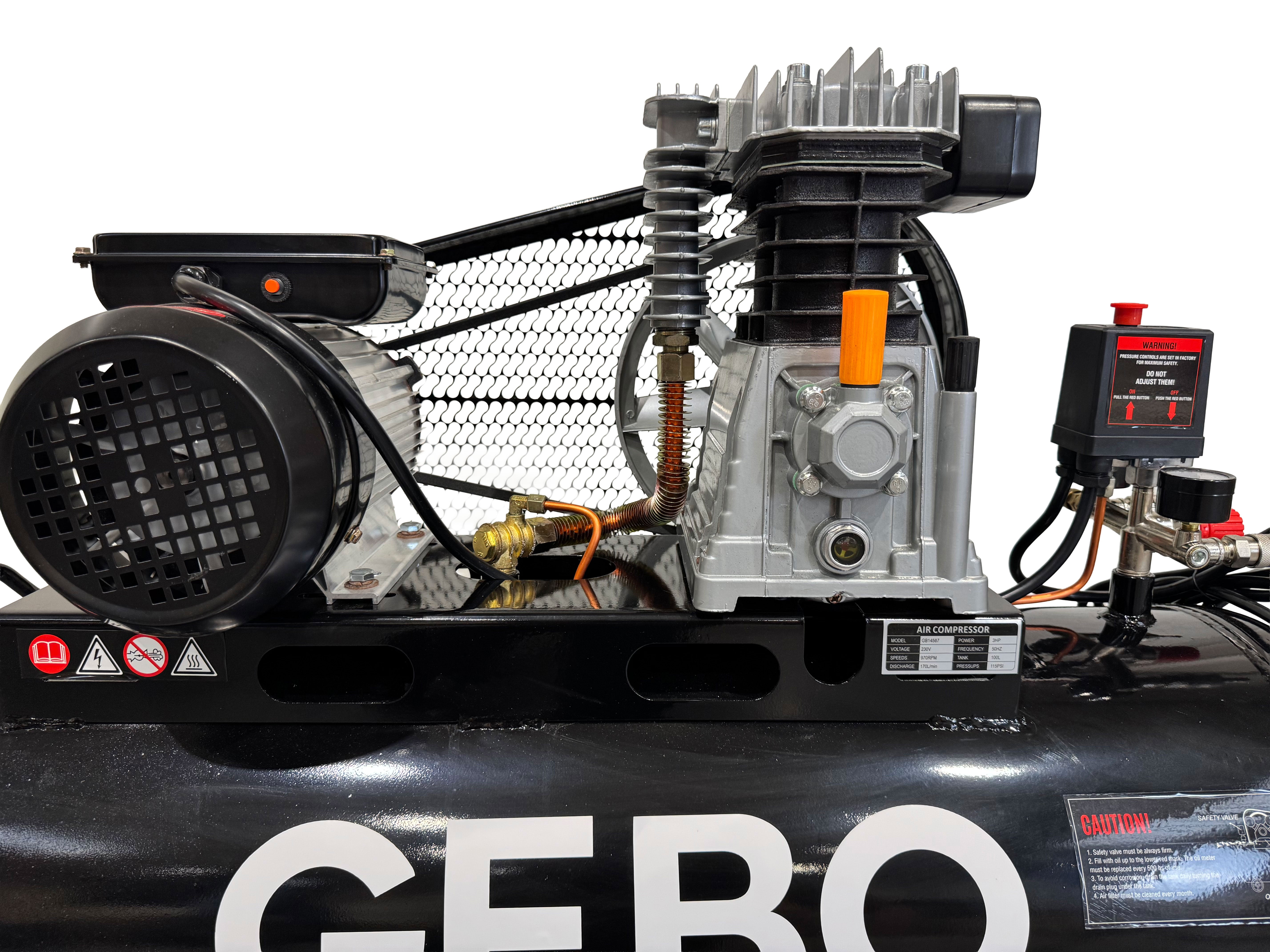 LÉGKOMPRESSZOR 100L 3 LE 220 V GEBO TOOLS