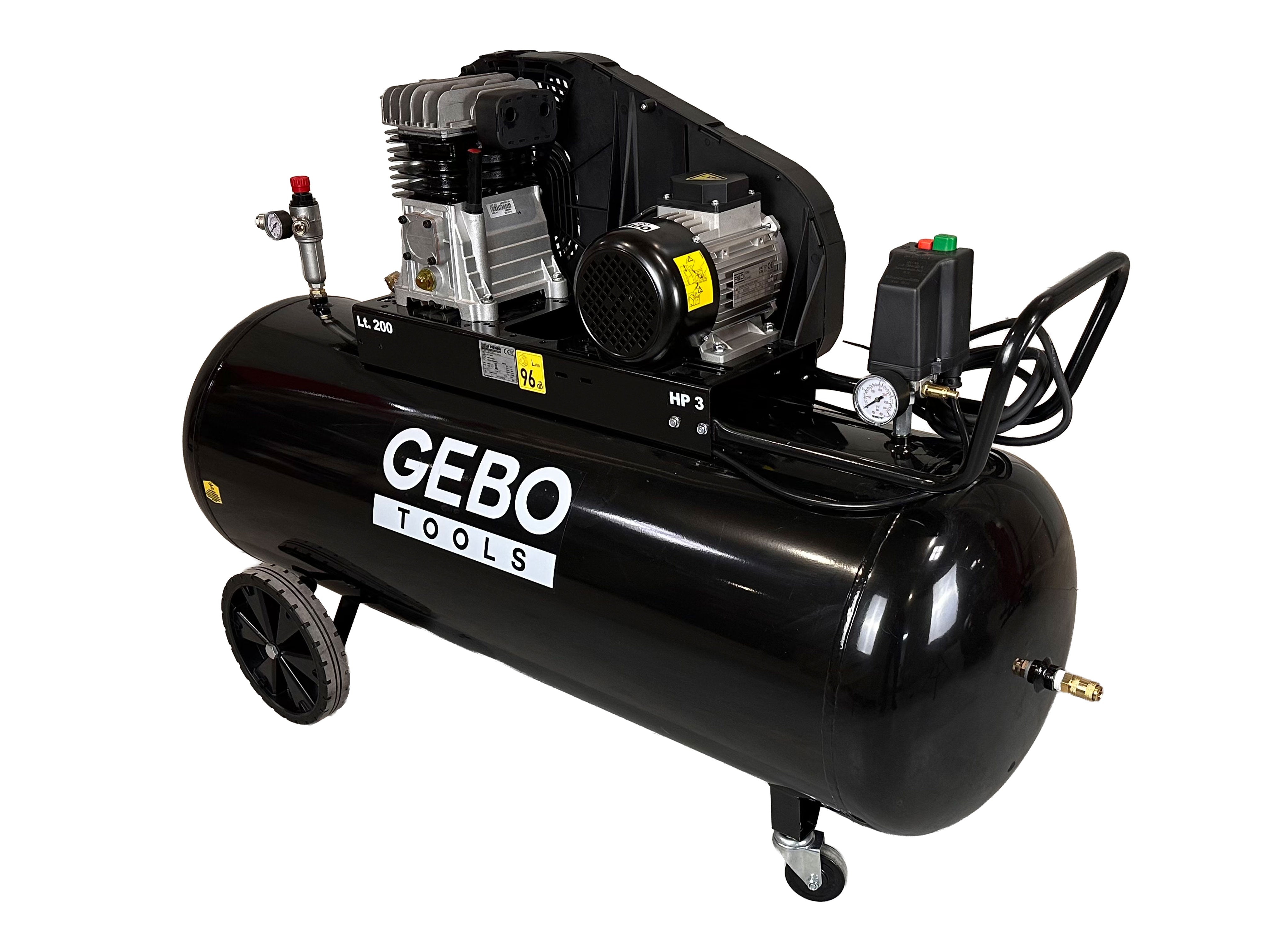 PROFESSZIONÁLIS LÉGKOMPRESSZOR 200L 3 LE 400 V GEBO TOOLS