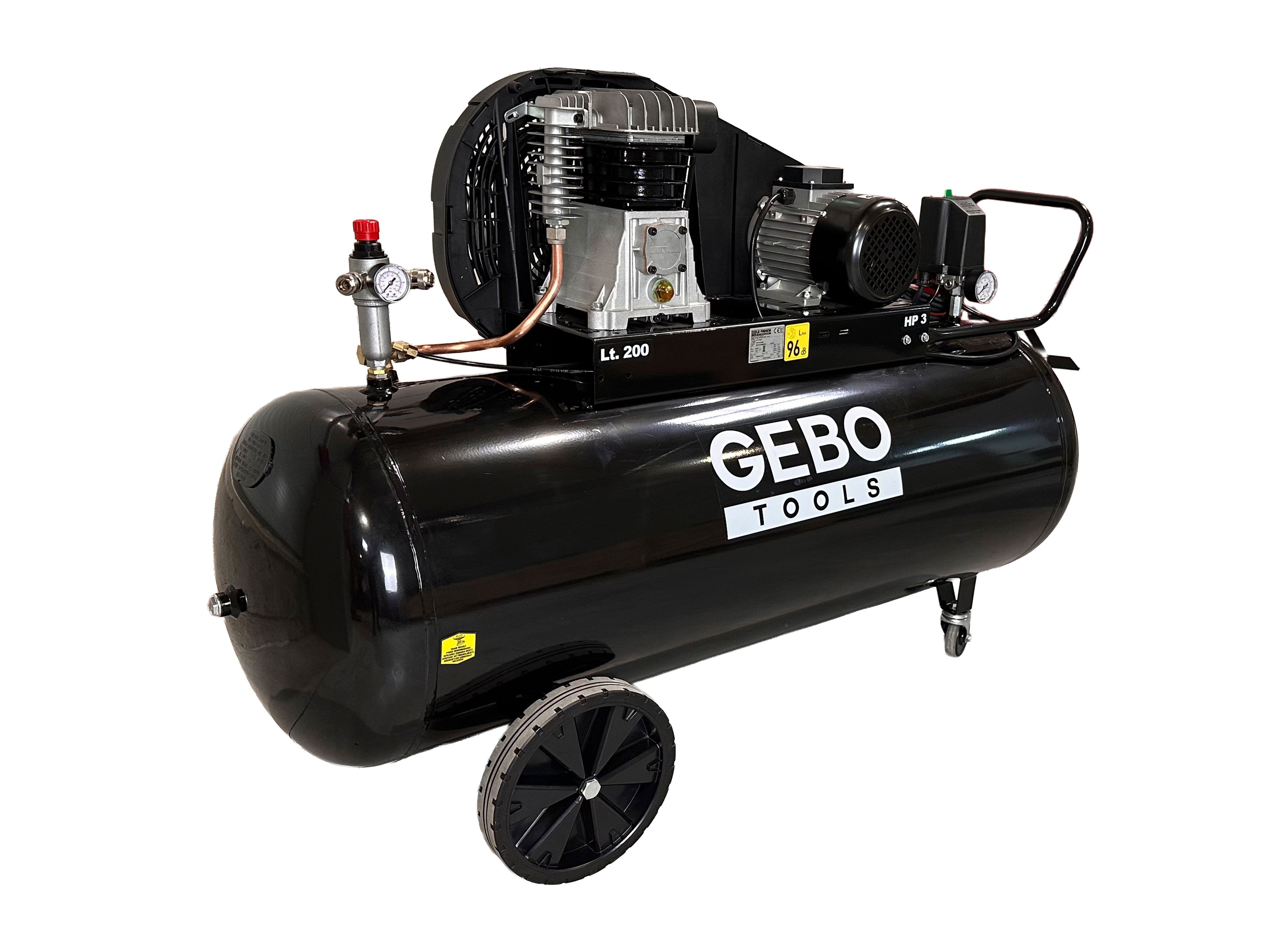 PROFESSZIONÁLIS LÉGKOMPRESSZOR 200L 3 LE 400 V GEBO TOOLS