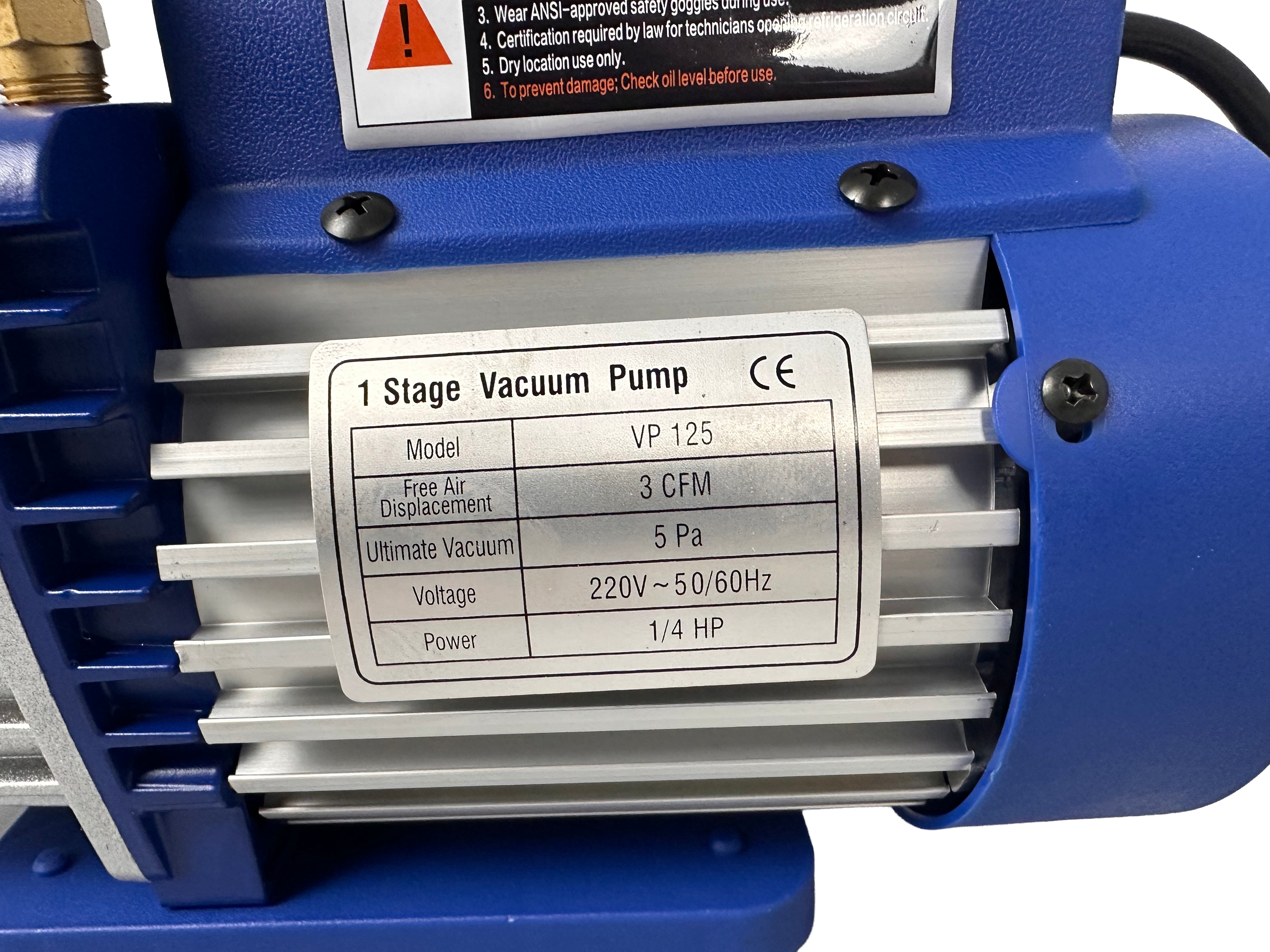 VÁKUUMSZIVATTYÚ PUMPA LÉGKONDICIONÁLÓHOZ DUPLA NYOMÁSMÉRŐVEL 70L/MIN