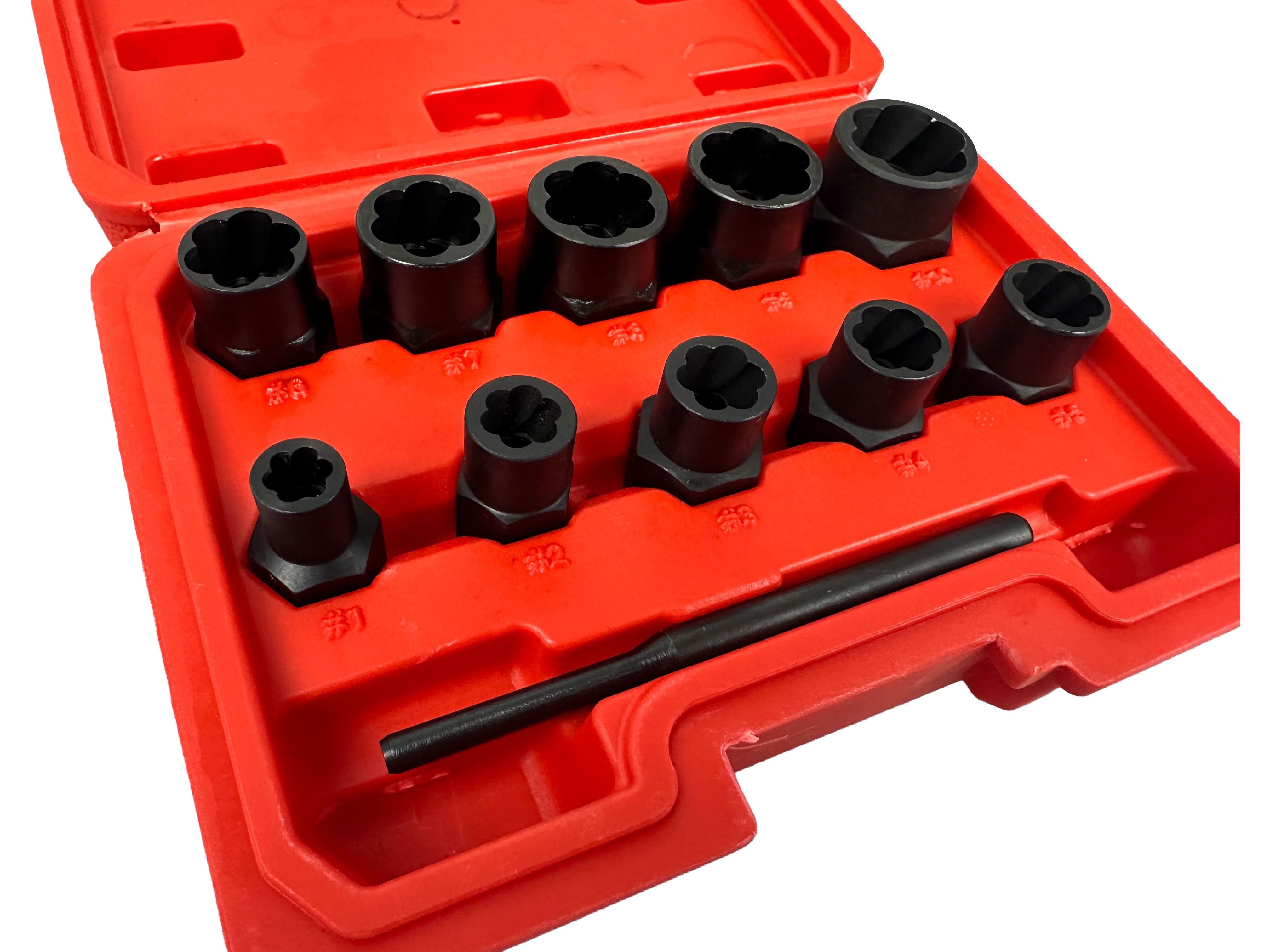 SÉRÜLT CSAVAR ELTÁVOLÍTÓ DUGÓKULCS KÉSZLET 9-19 MM 11 DB GEBO TOOLS