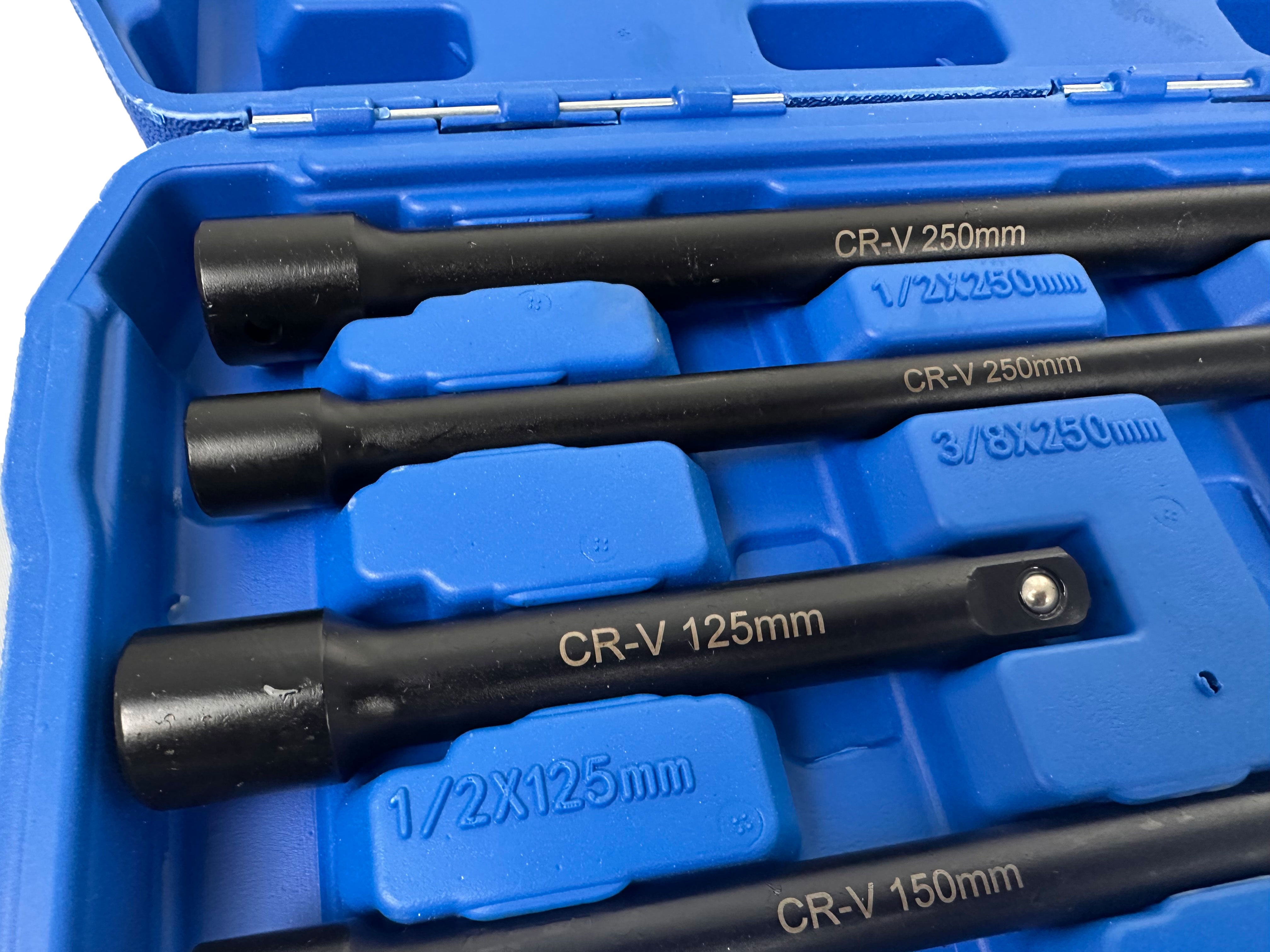 GÉPI HOSSZABBÍTÓ SZÁR KÉSZLET 1/4 3/8 1/2 9 DB GEBO TOOLS